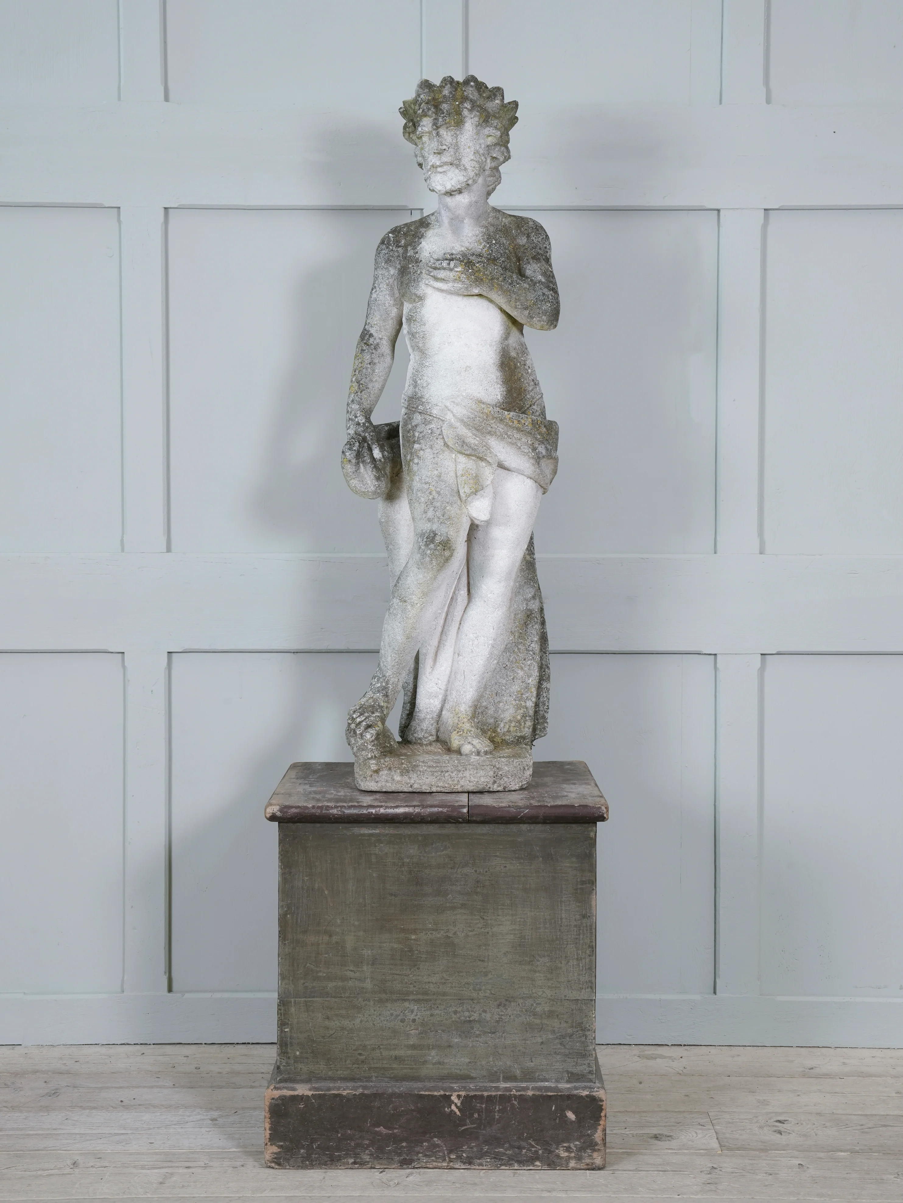 A Carved Stone Standing Male Figure with Crown - Image 3