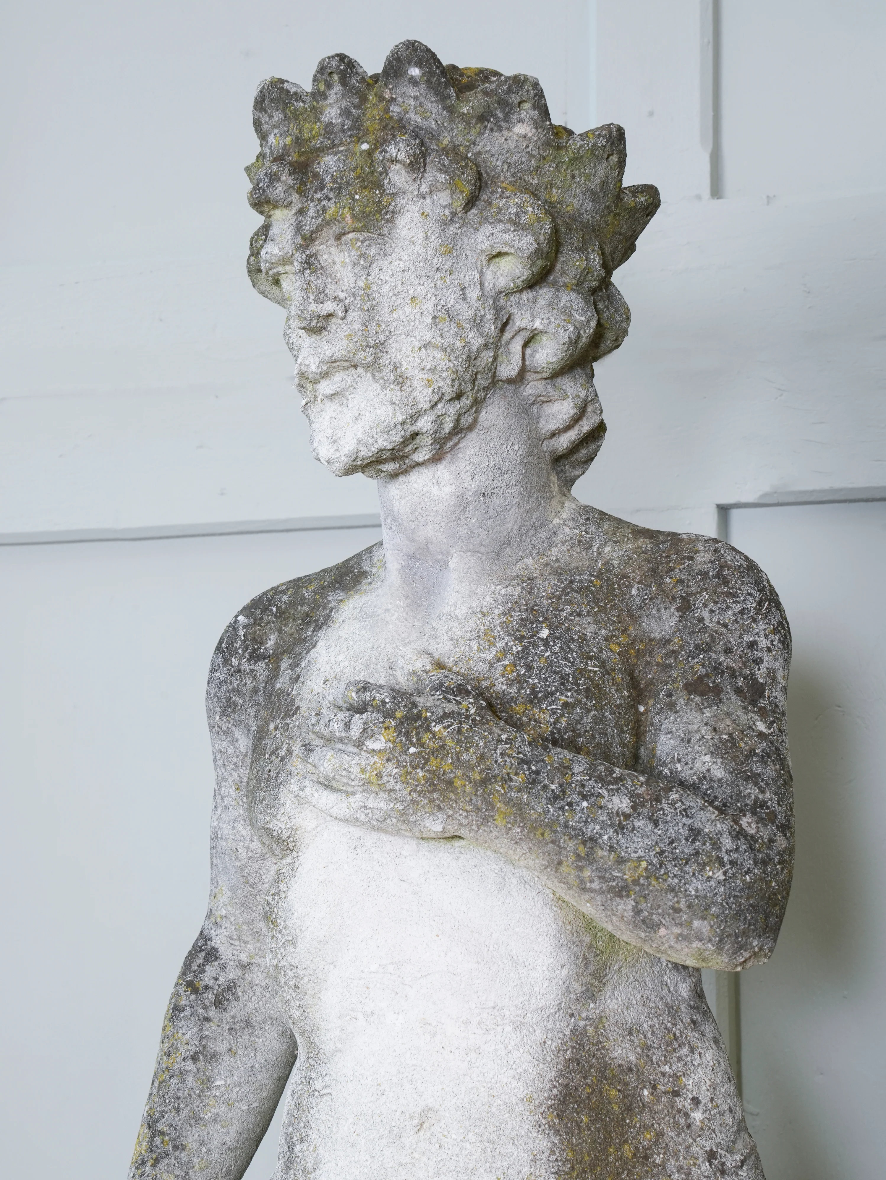 A Carved Stone Standing Male Figure with Crown - Image 5