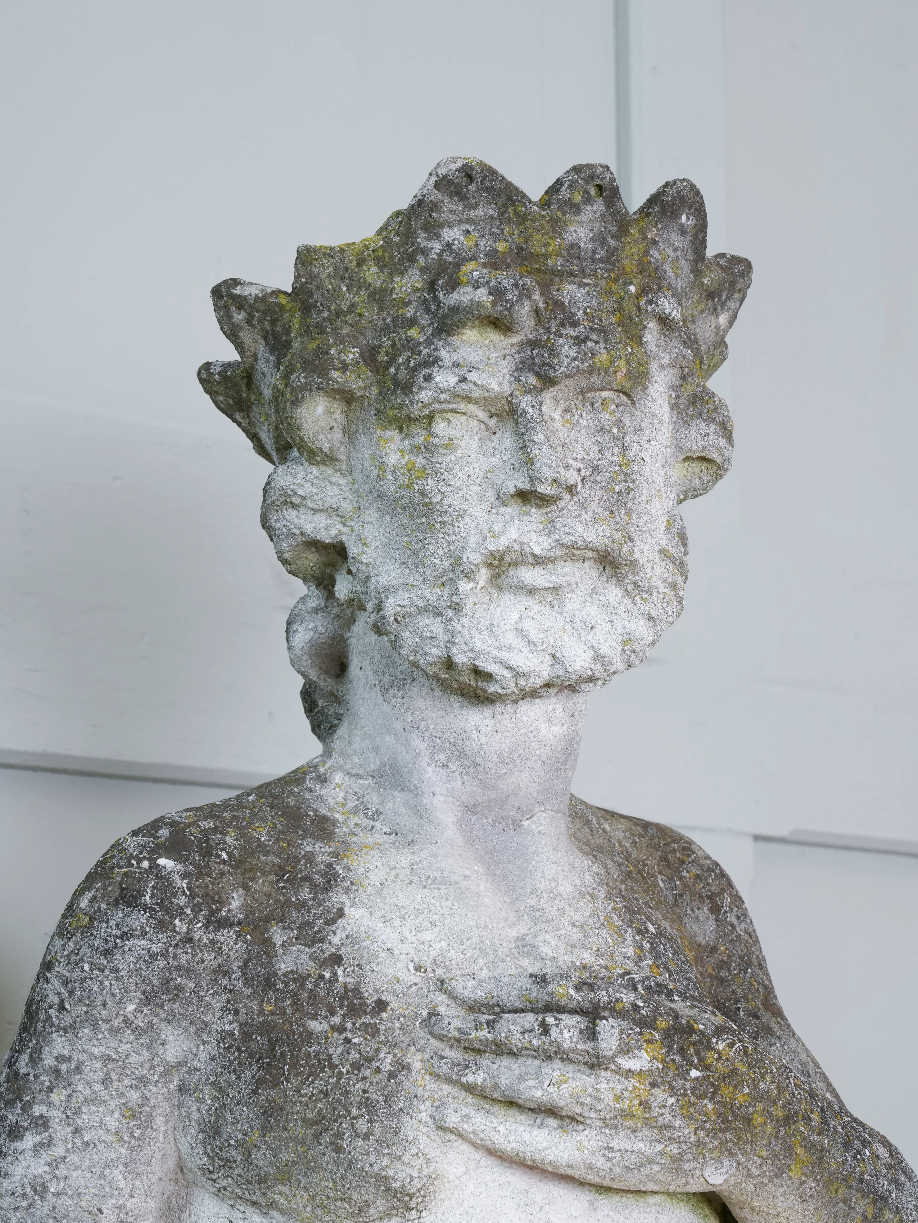A Carved Stone Standing Male Figure with Crown - Image 6