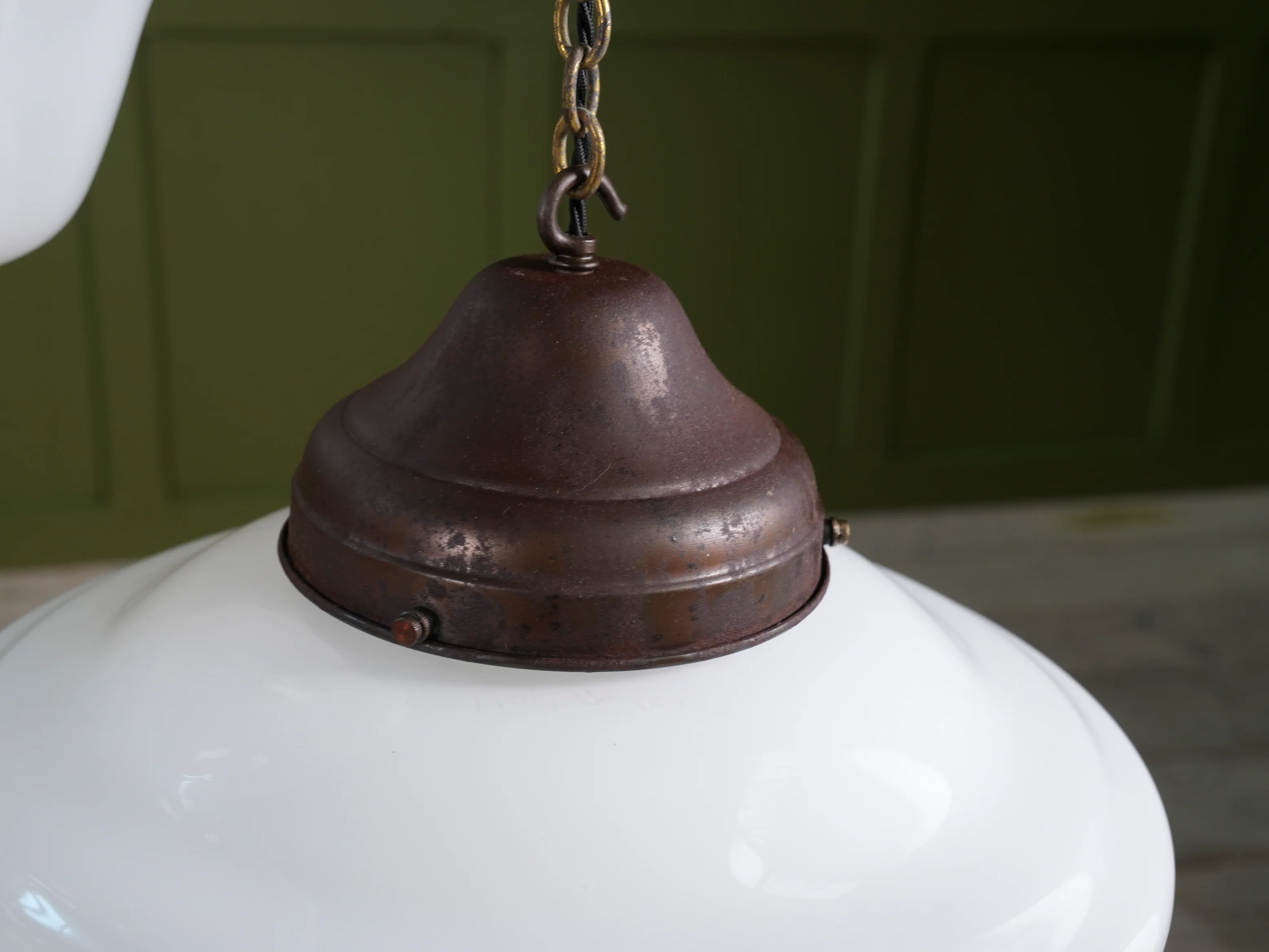Four Large Opaline Pendant Lights - Image 7