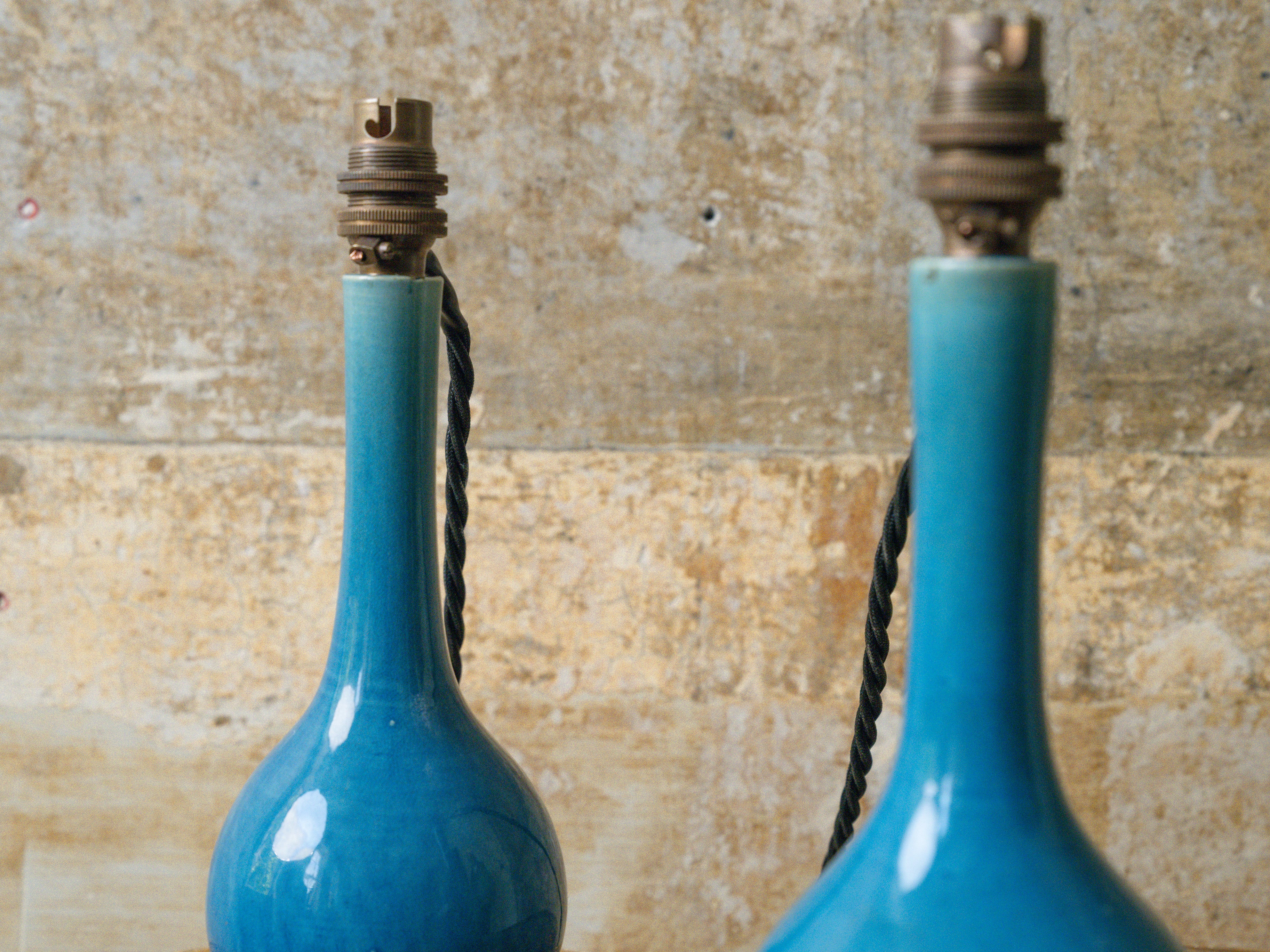 A Pair of Blue Bottle Vase lamps - Image 5