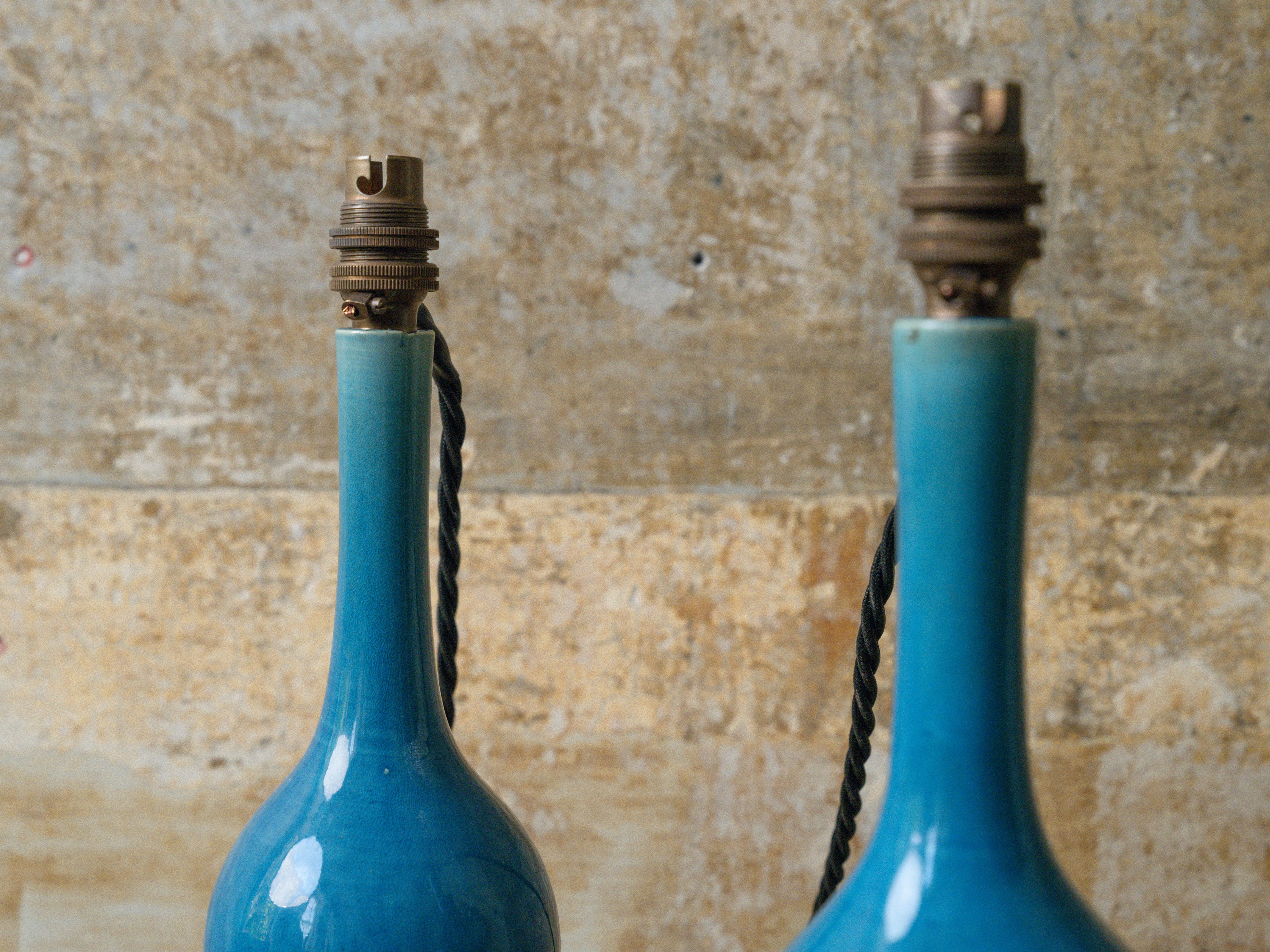 A Pair of Blue Bottle Vase lamps - Image 6