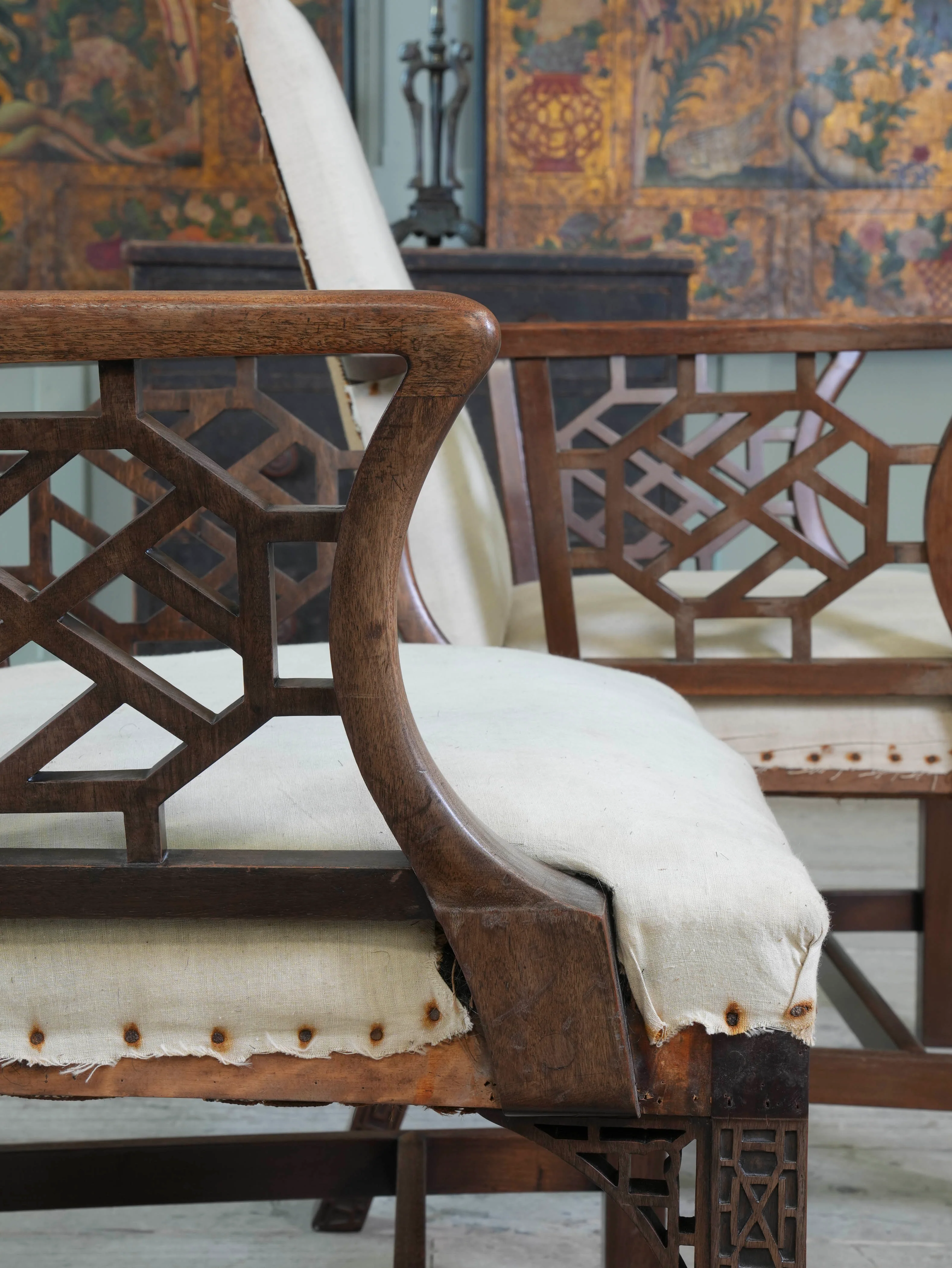 A Pair of Marsh-Jones & Cribb Chinese Chippendale Armchairs - Image 11
