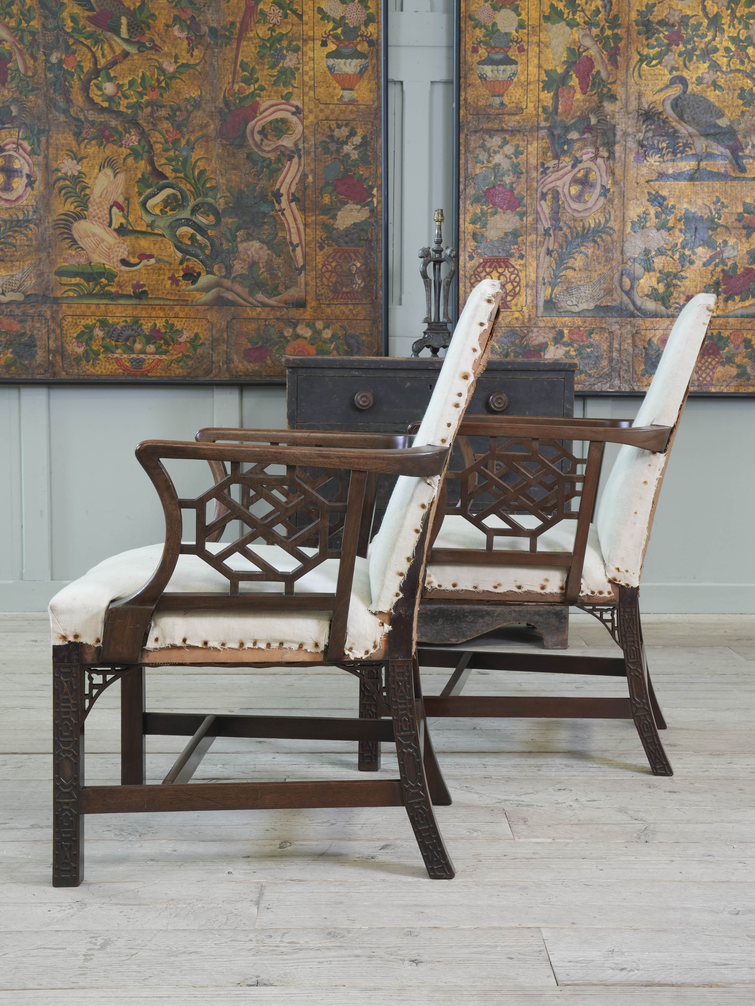 A Pair of Marsh-Jones & Cribb Chinese Chippendale Armchairs - Image 2