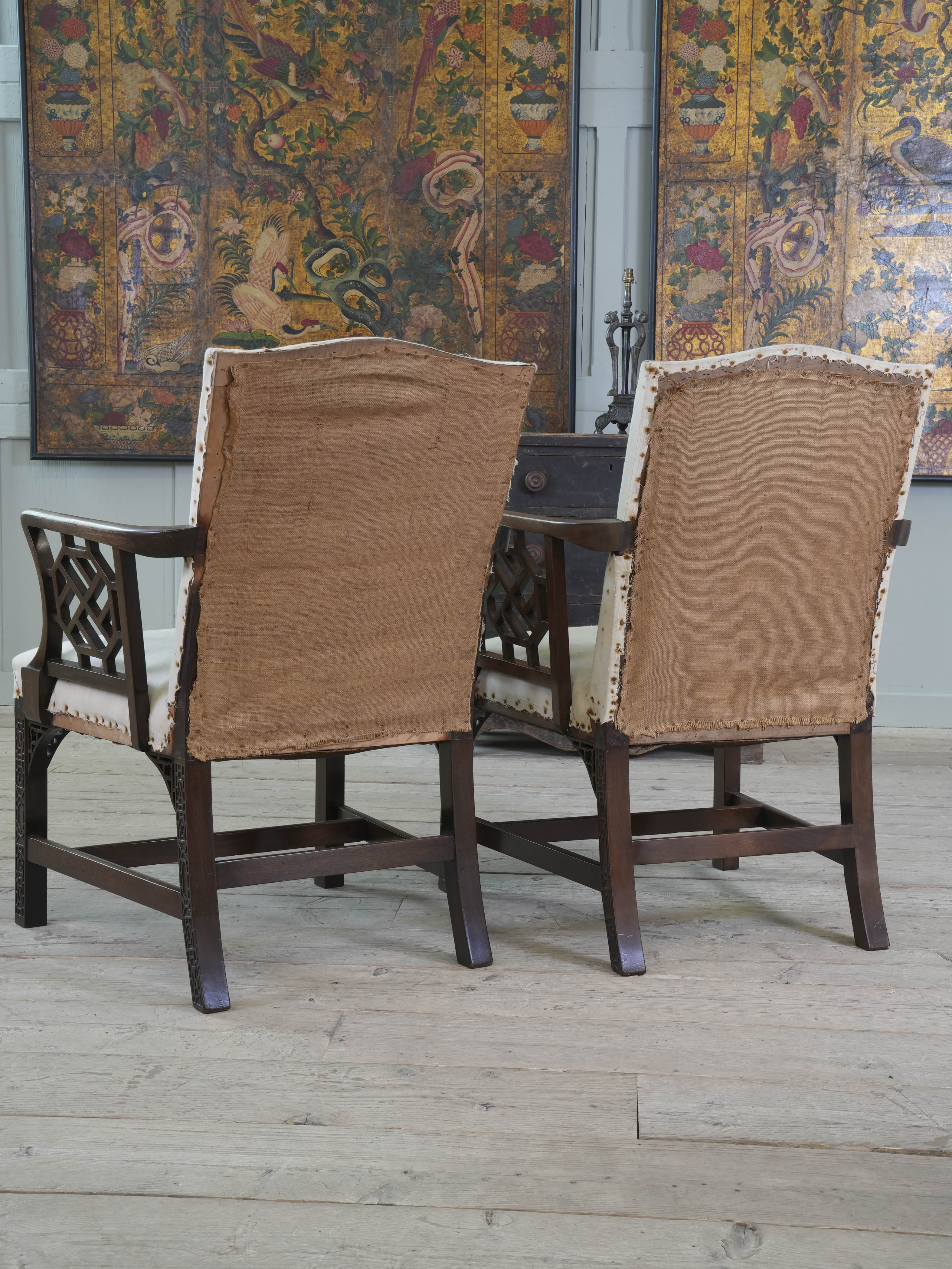 A Pair of Marsh-Jones & Cribb Chinese Chippendale Armchairs - Image 9