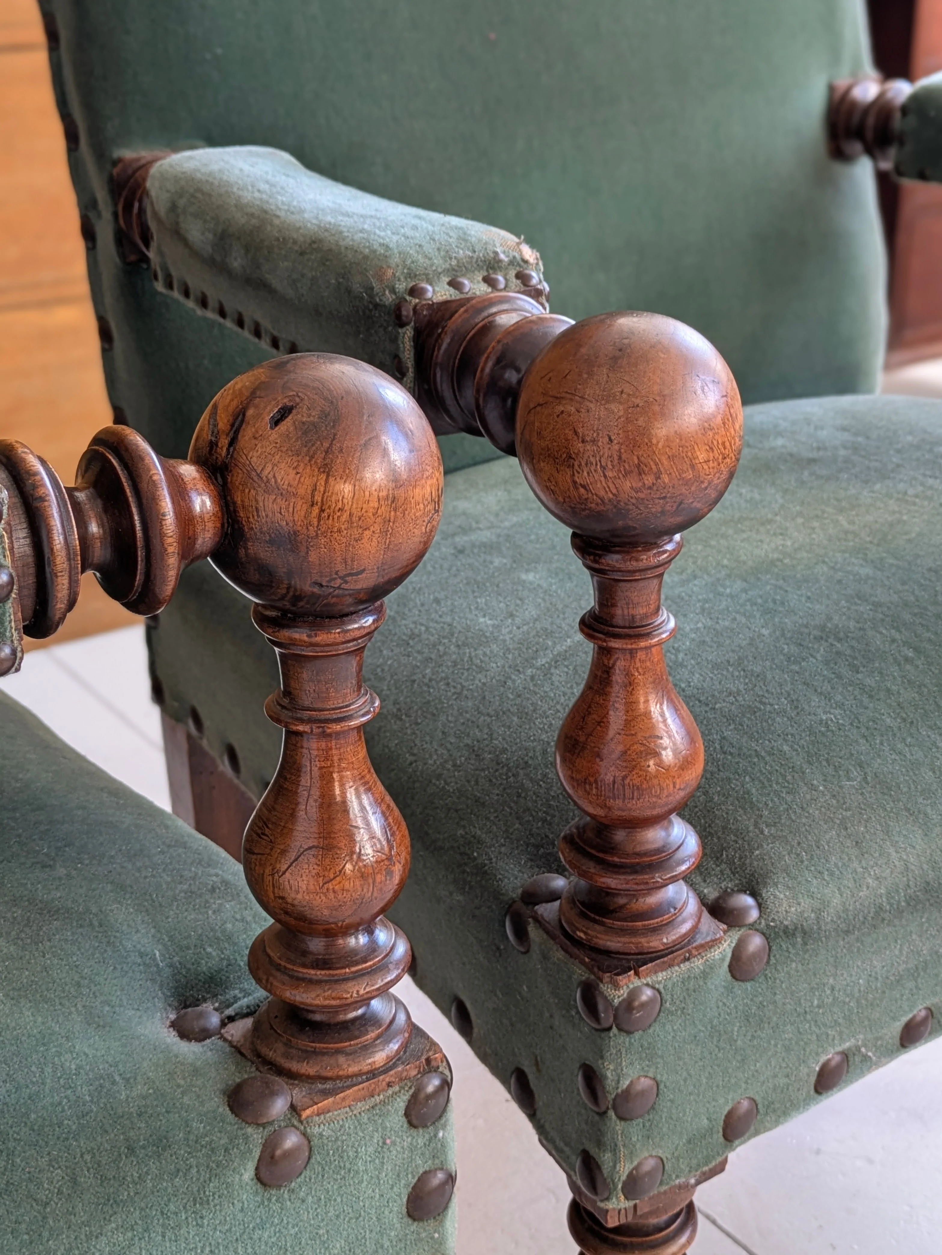 A Pair of 19th Century Walnut Armchairs - Image 7