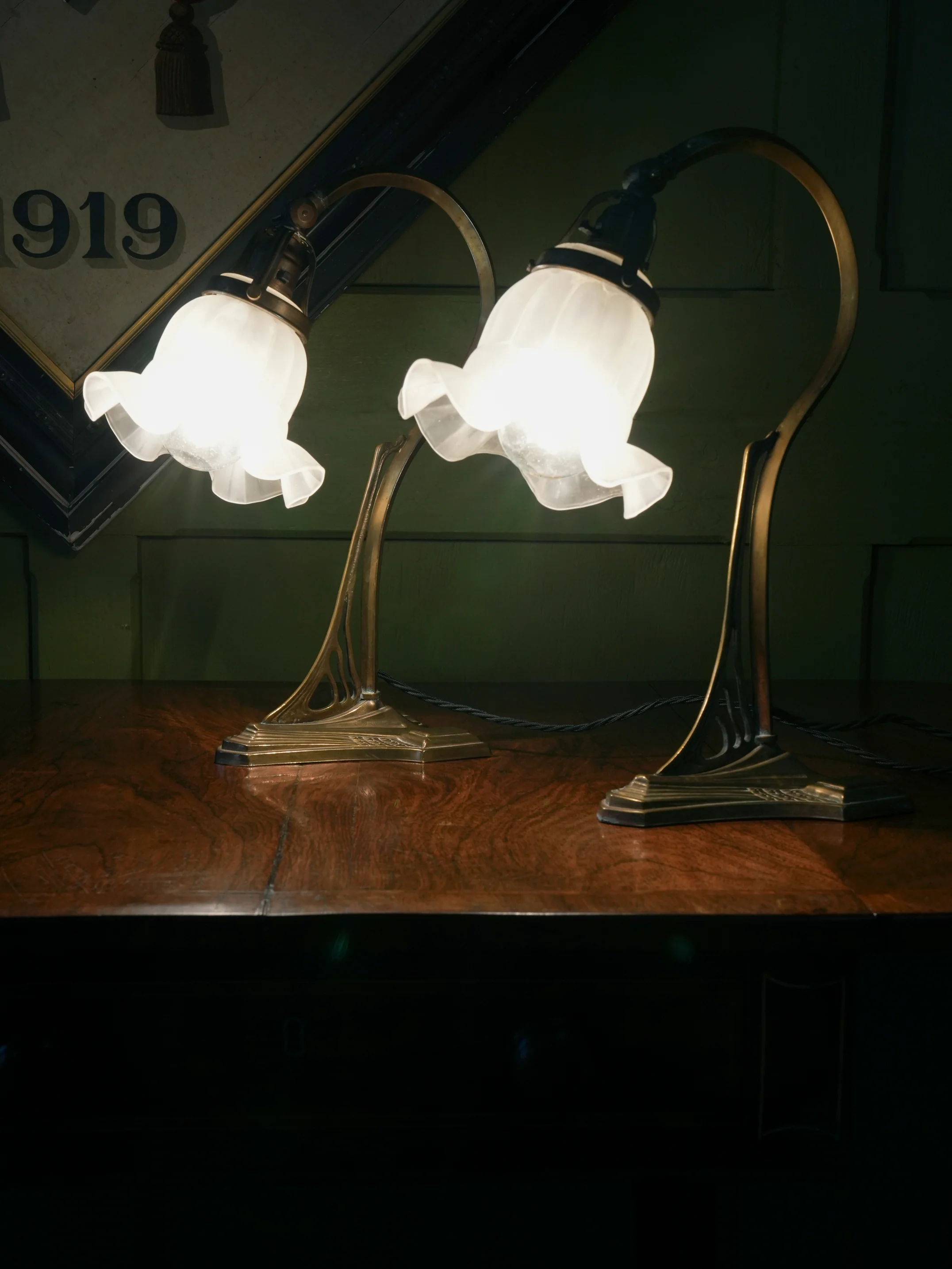 A Pair of Early 20th Century Brass Table Lamps - Image 10