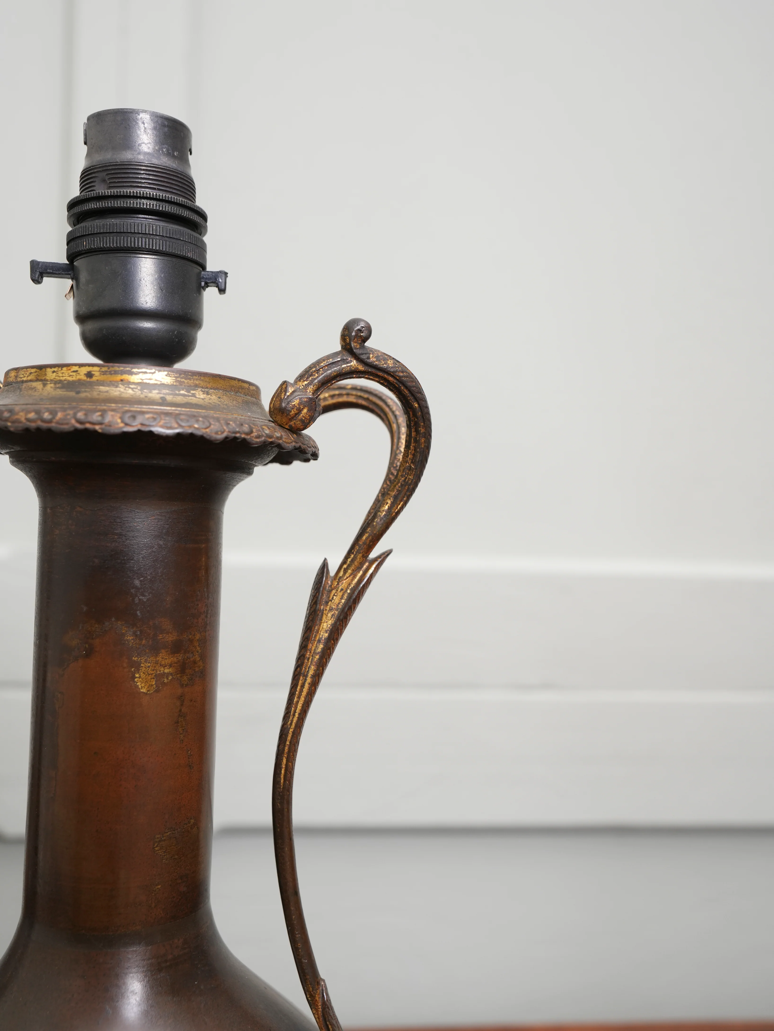 A Pair of Twin Handled Copper Vase Table Lamps - Image 9