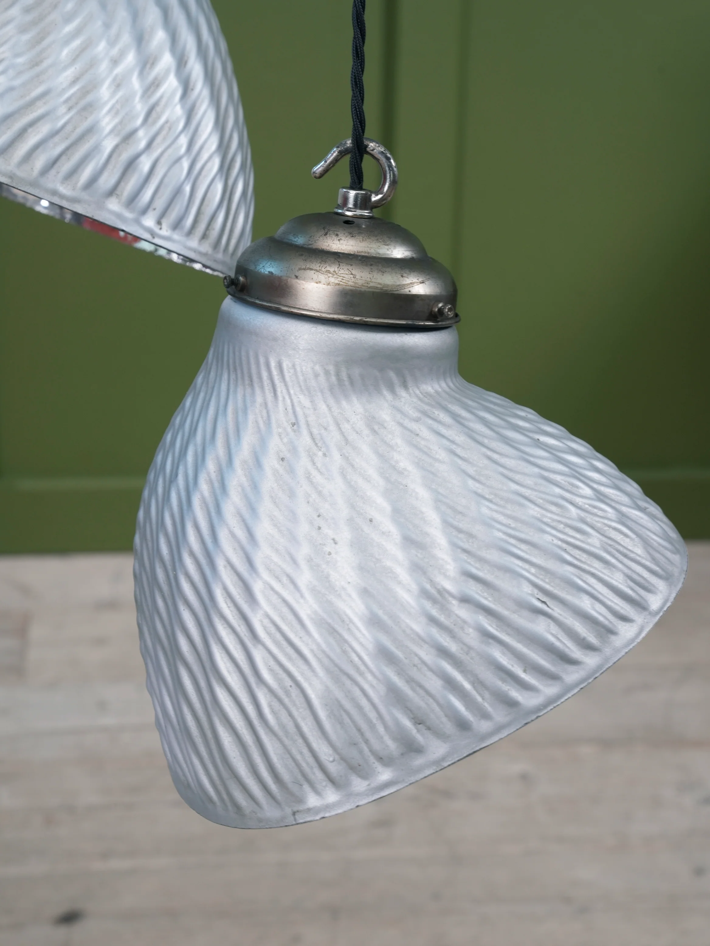 1930s Silvered Glass Parabolic Pendant Light - Image 4