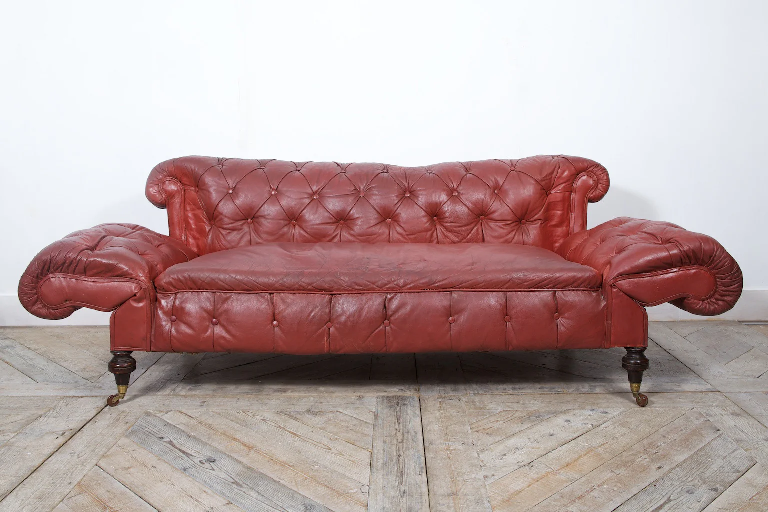 Leather Drop Arm Chesterfield - Image 2