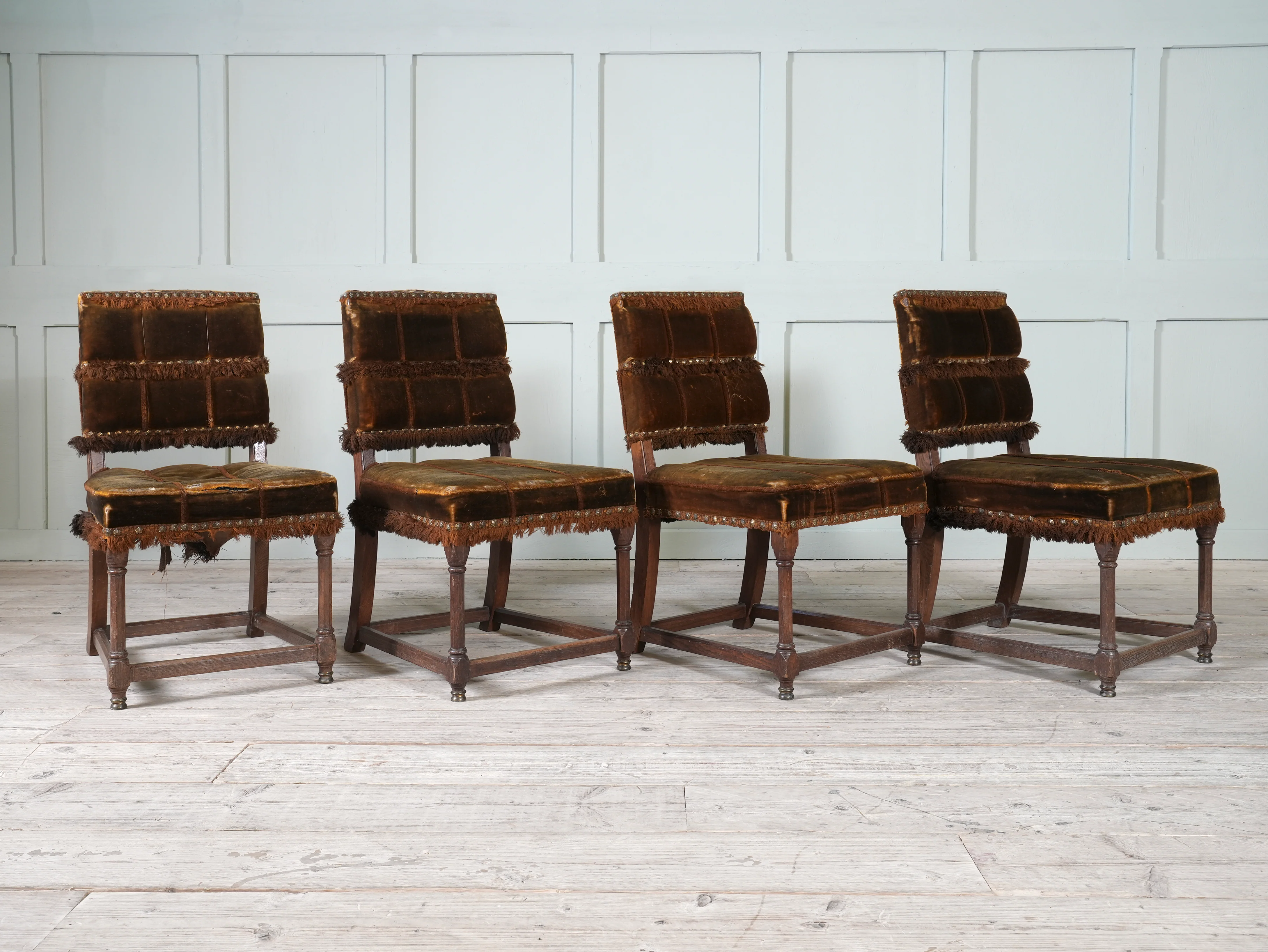 A Set of Four Oak Renaissance Revival Side Chairs - Image 13