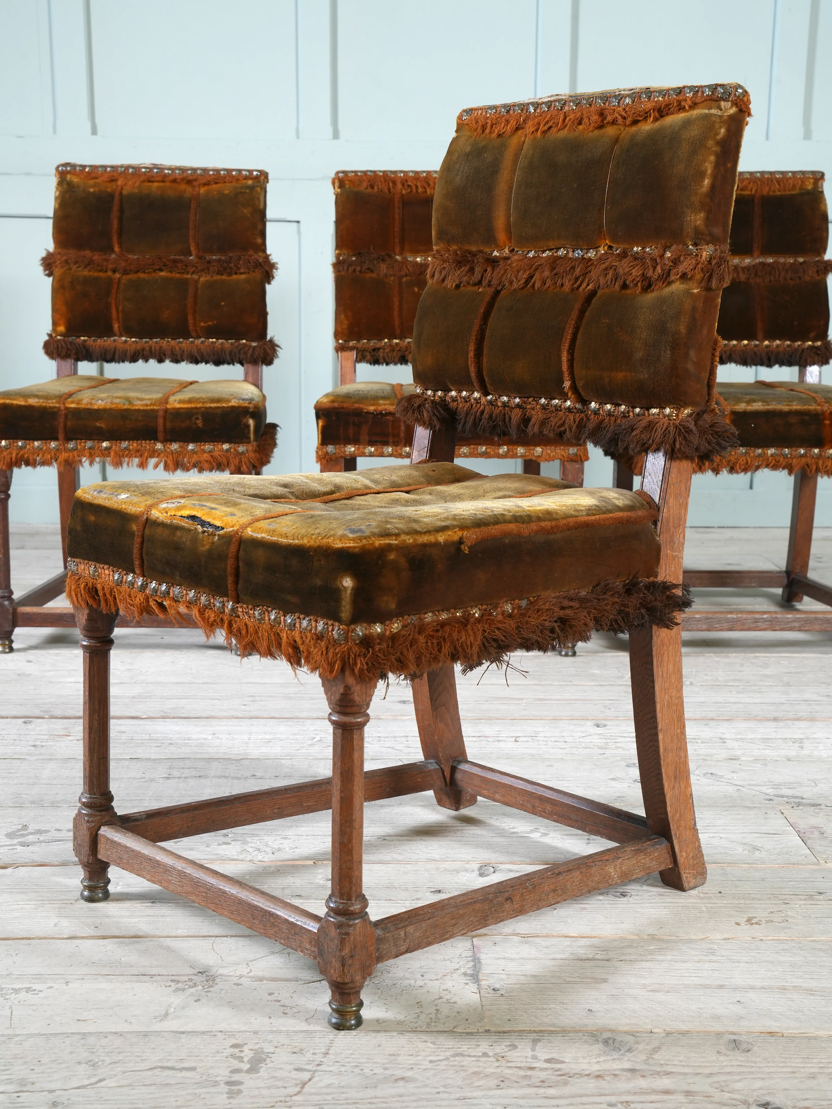 A Set of Four Oak Renaissance Revival Side Chairs - Image 2