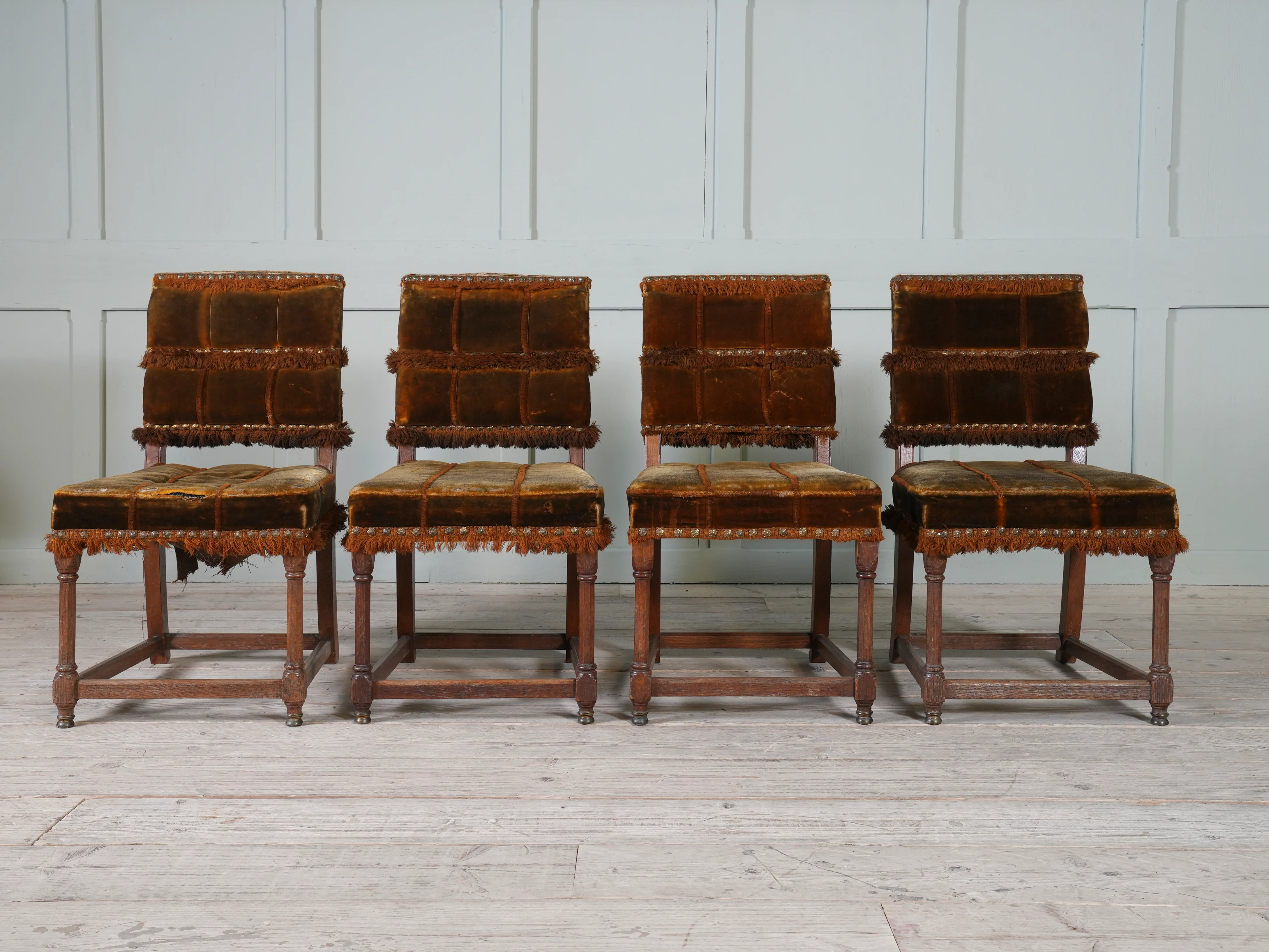 A Set of Four Oak Renaissance Revival Side Chairs - Image 4