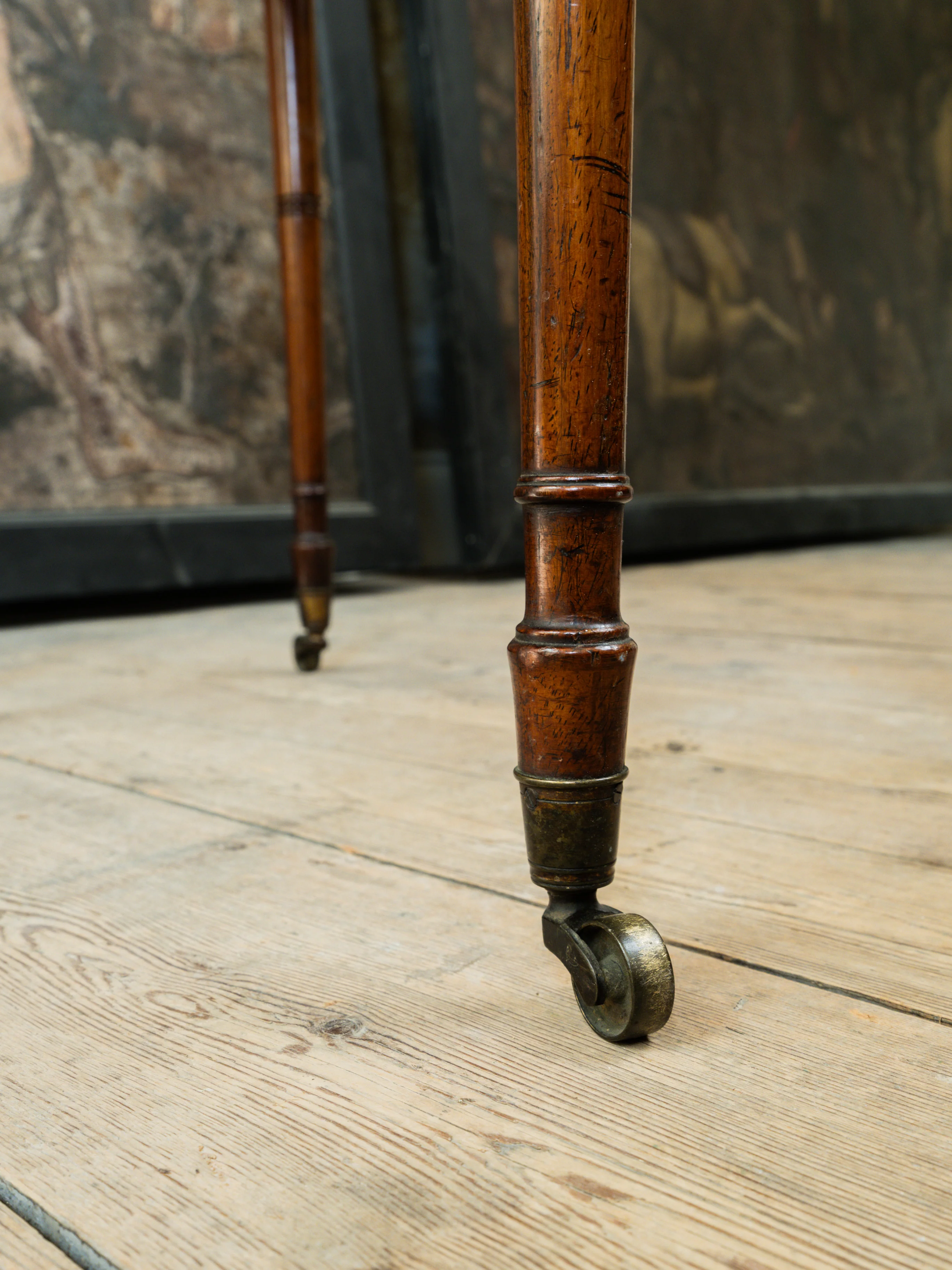 George III Zebra Wood & Mahogany Pembroke Table - Image 9