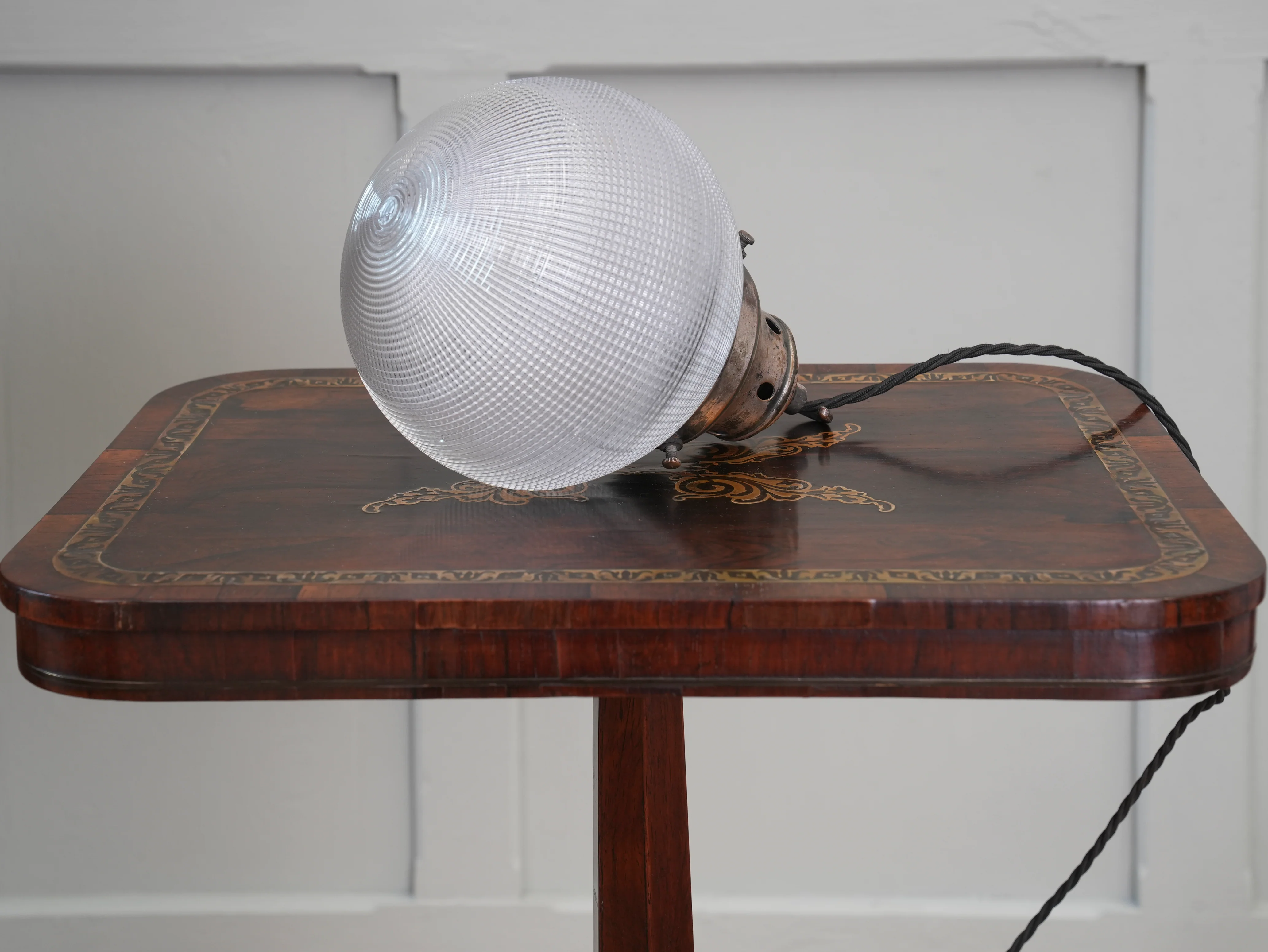 A Single Holophane Globe Pendant Light - Image 7