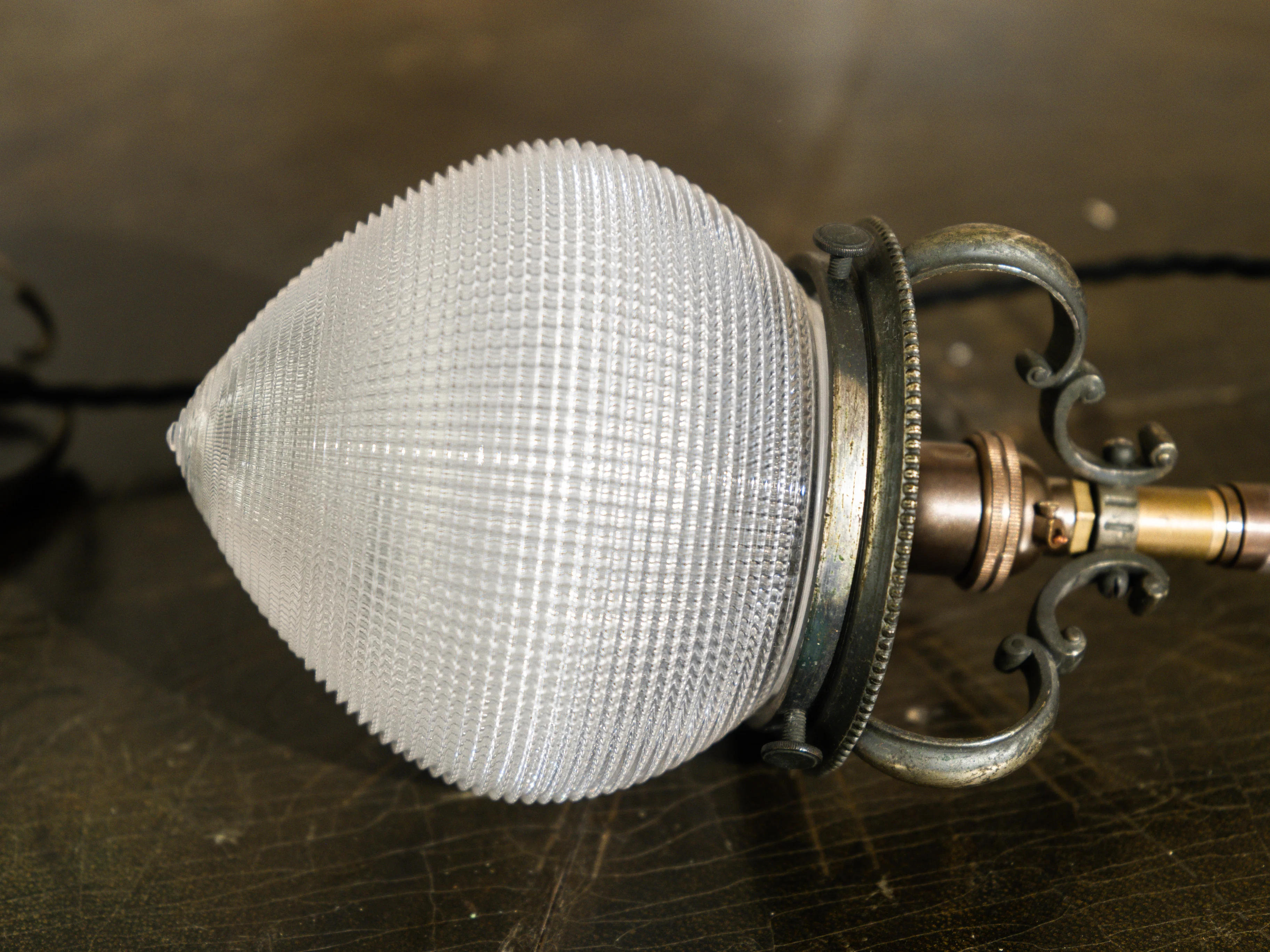 A Single Holophane Pendant Light - Image 2