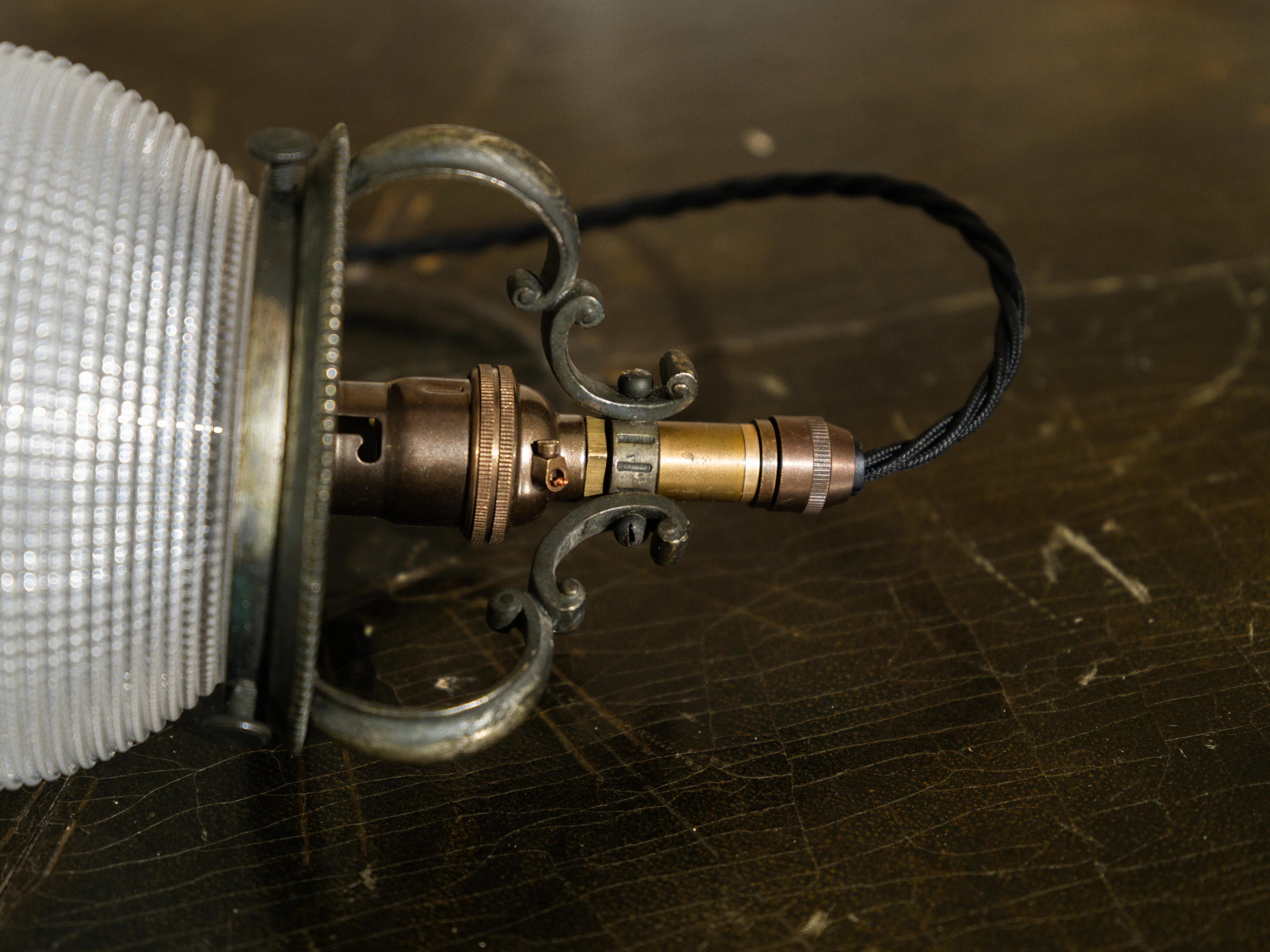 A Single Holophane Pendant Light - Image 3