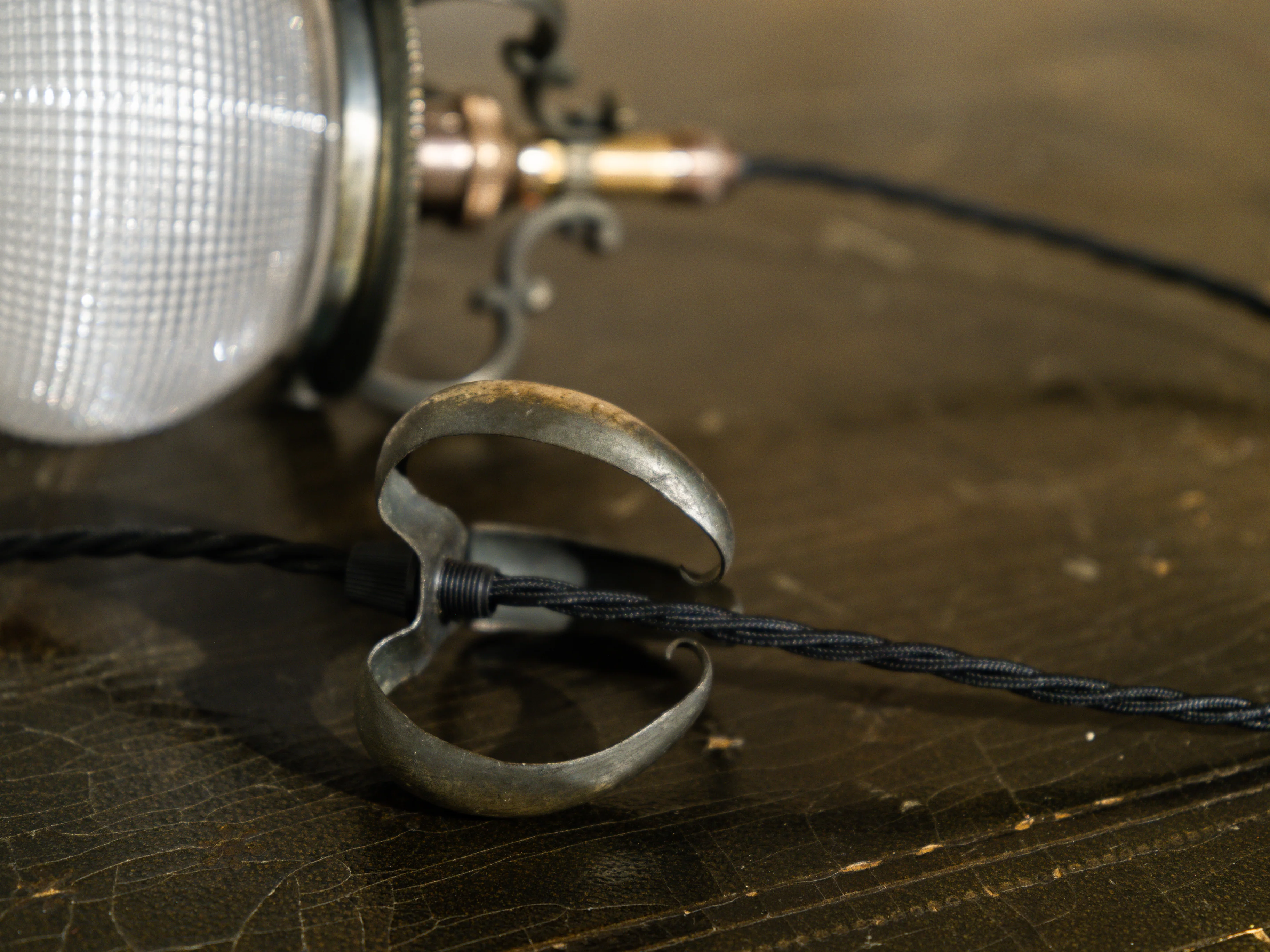 A Single Holophane Pendant Light - Image 4