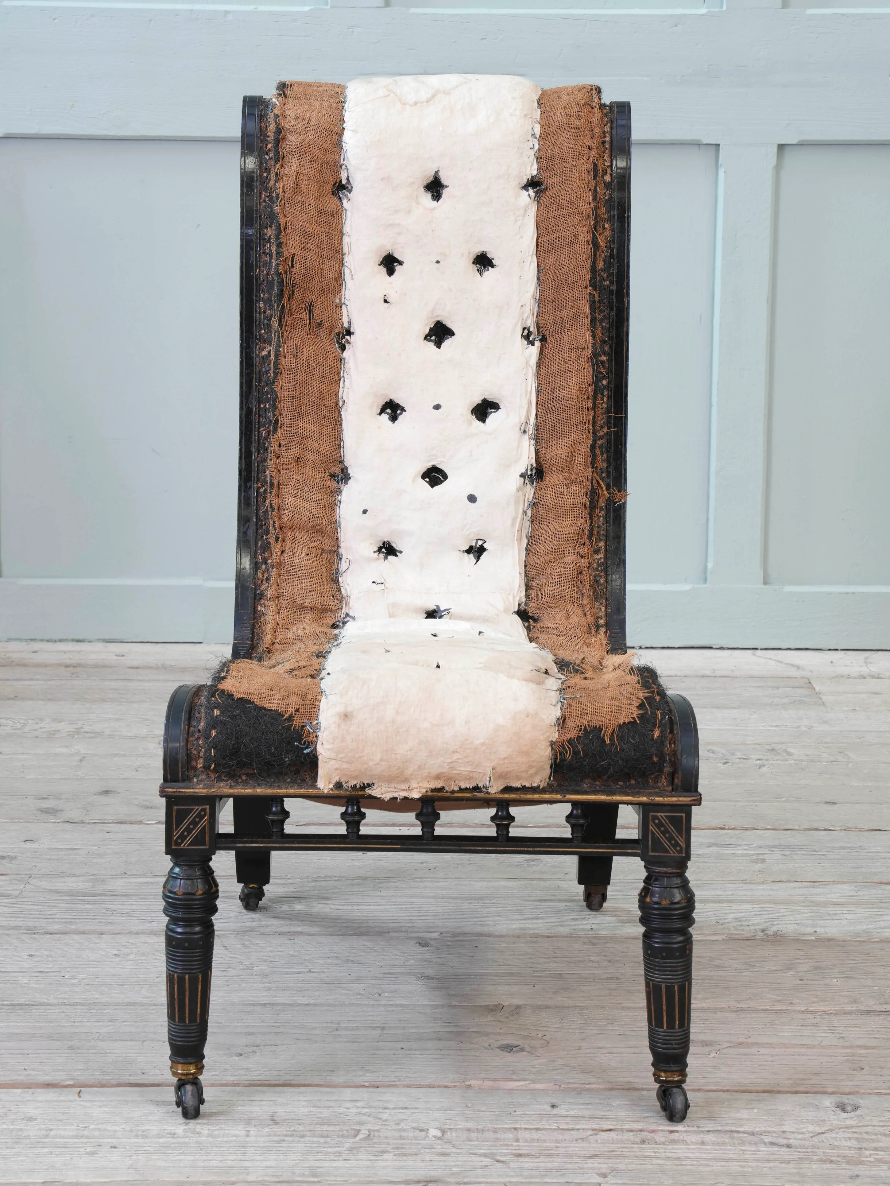 An Ebonised Aesthetic Movement Upholstered Chair - Image 4