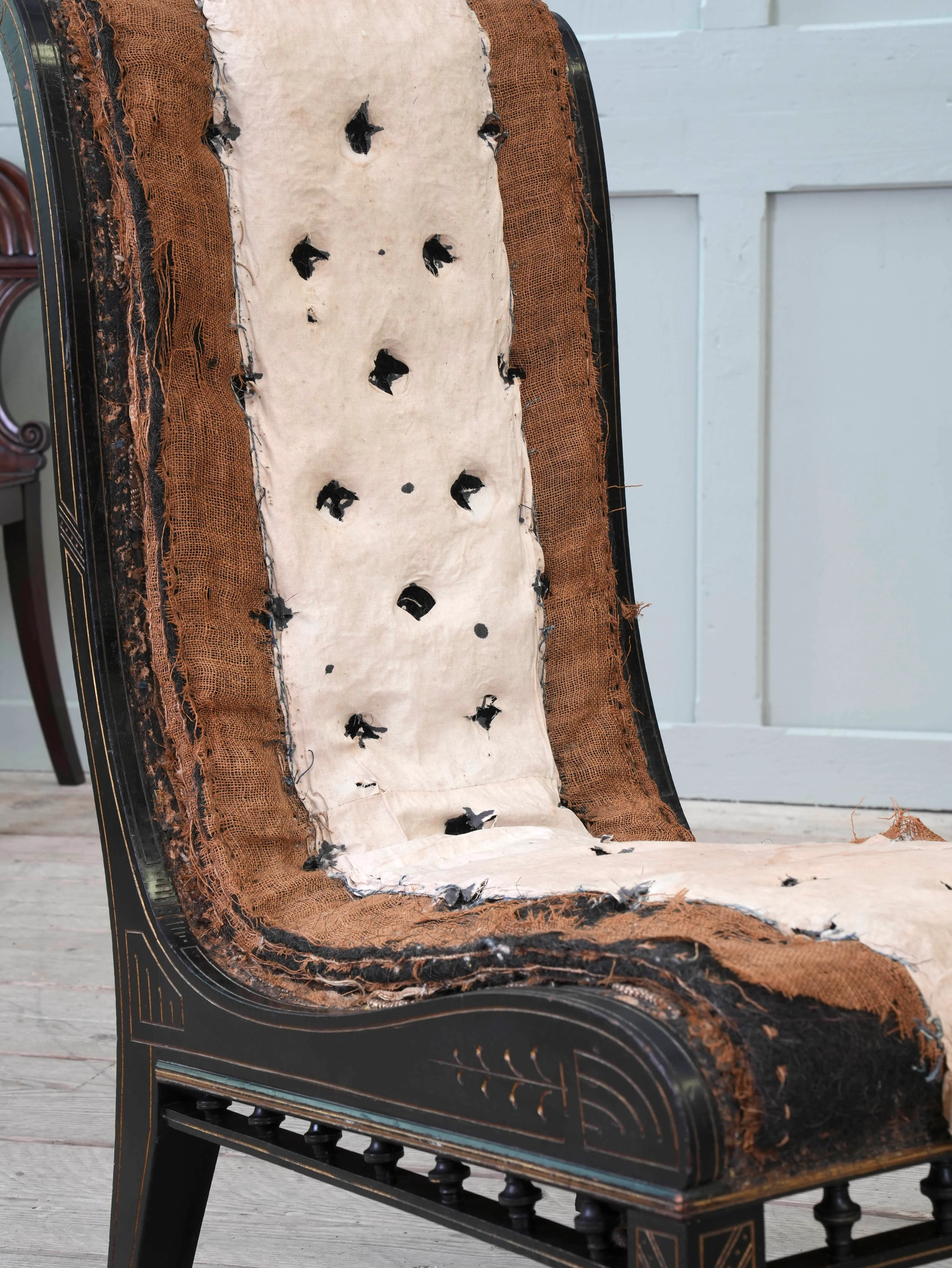 An Ebonised Aesthetic Movement Upholstered Chair - Image 5