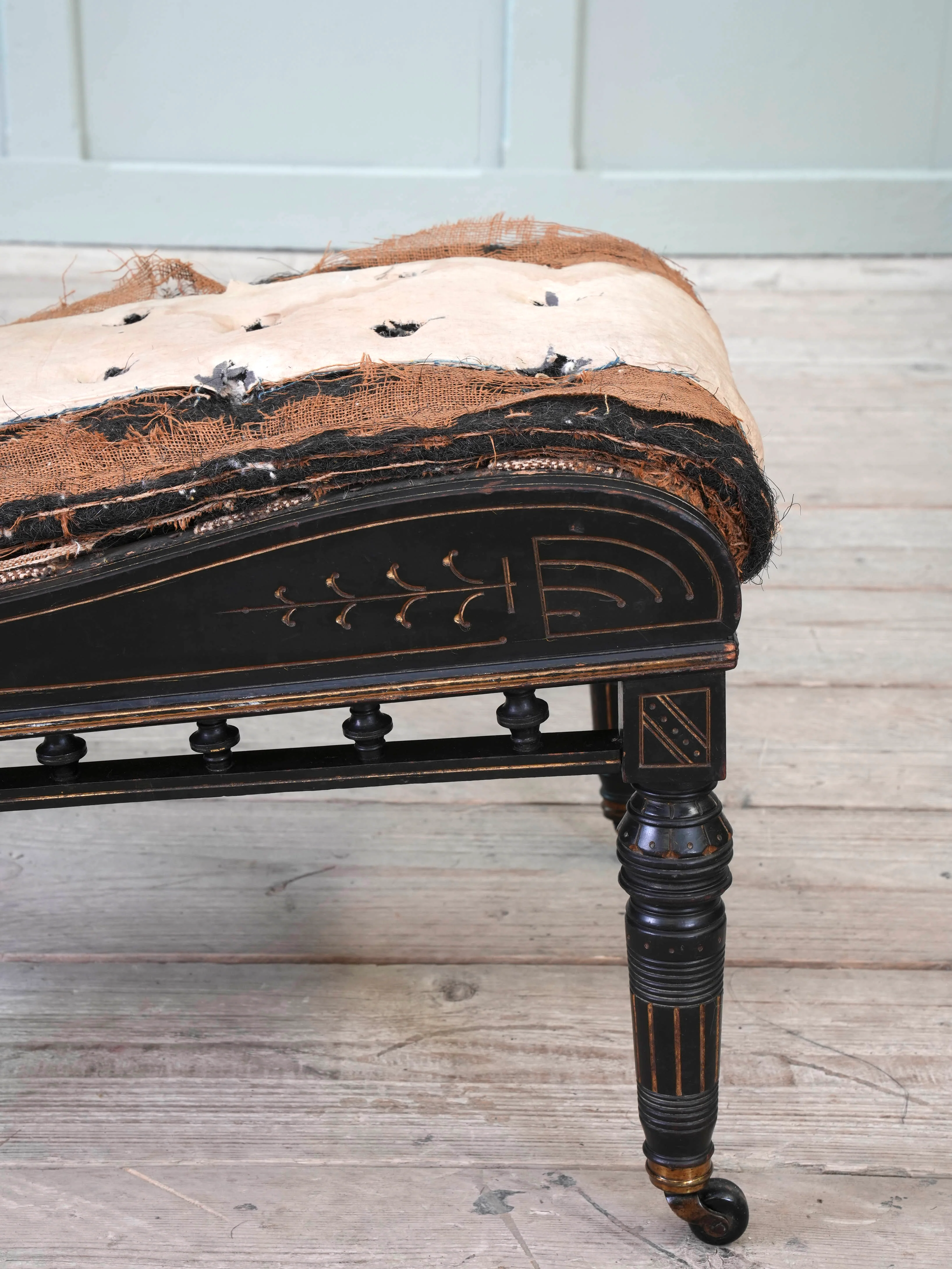 An Ebonised Aesthetic Movement Upholstered Chair - Image 7