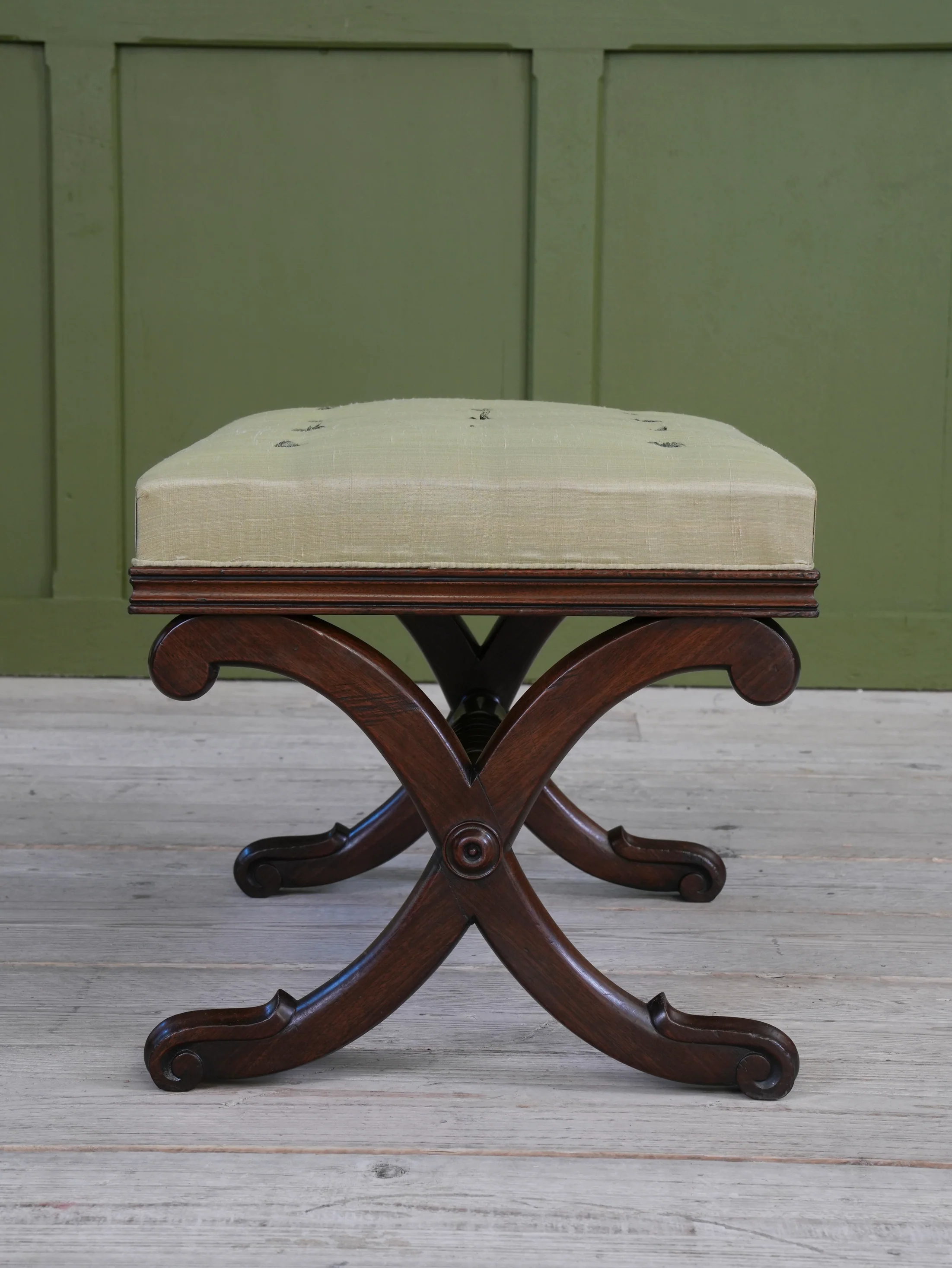 A William IV Mahogany X Frame Stool - Image 7