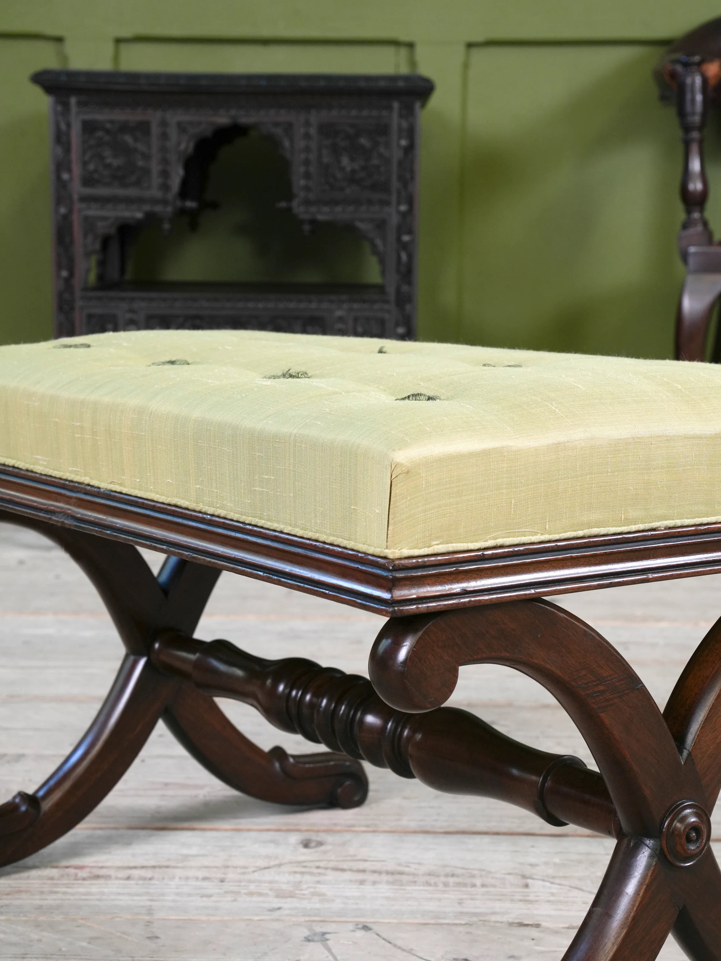 A William IV Mahogany X Frame Stool - Image 8