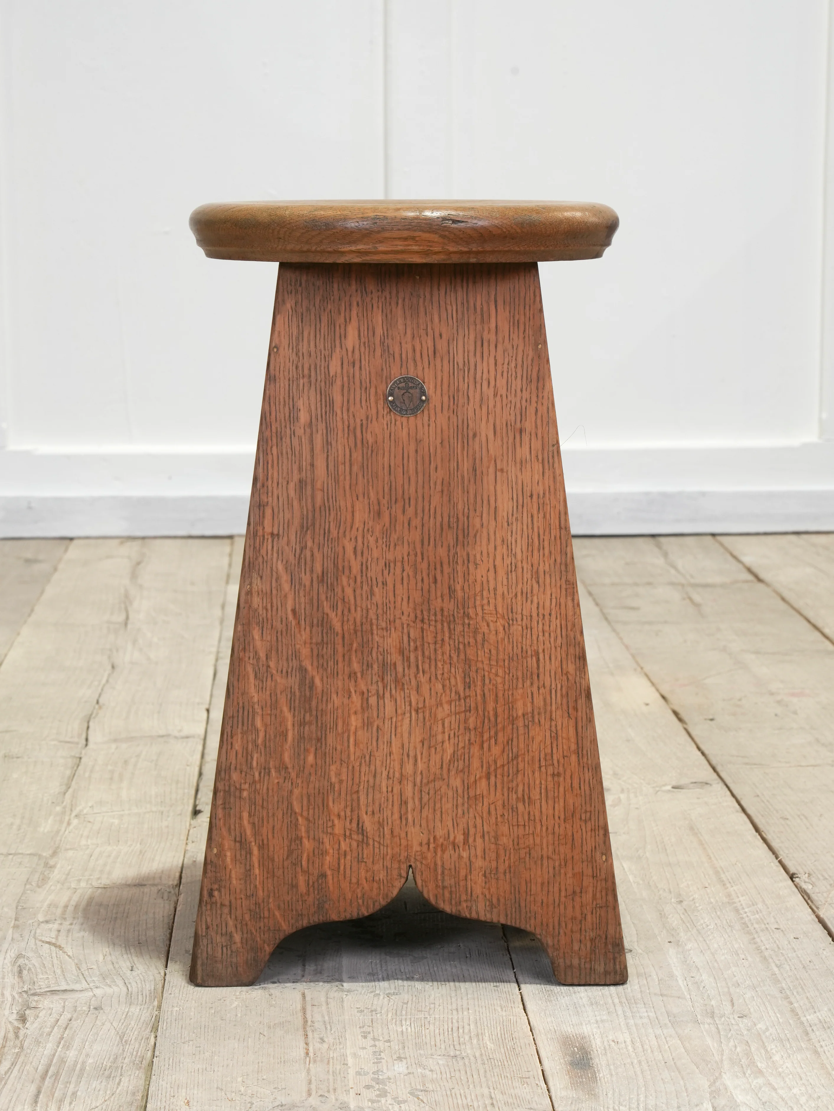 An Oak Splayed Leg Stool - Image 6