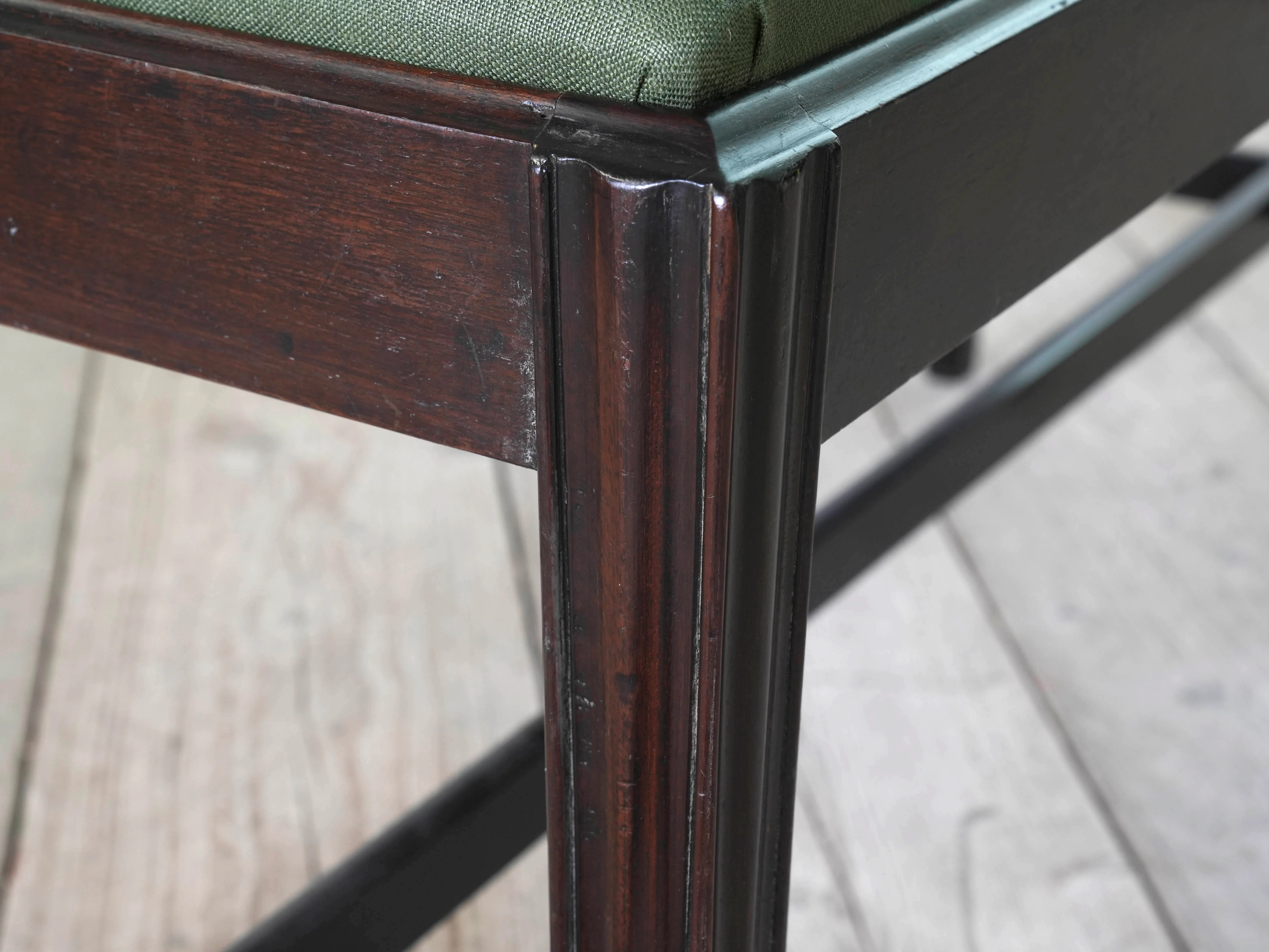 Two George III Upholstered Mahogany Stools - Image 9