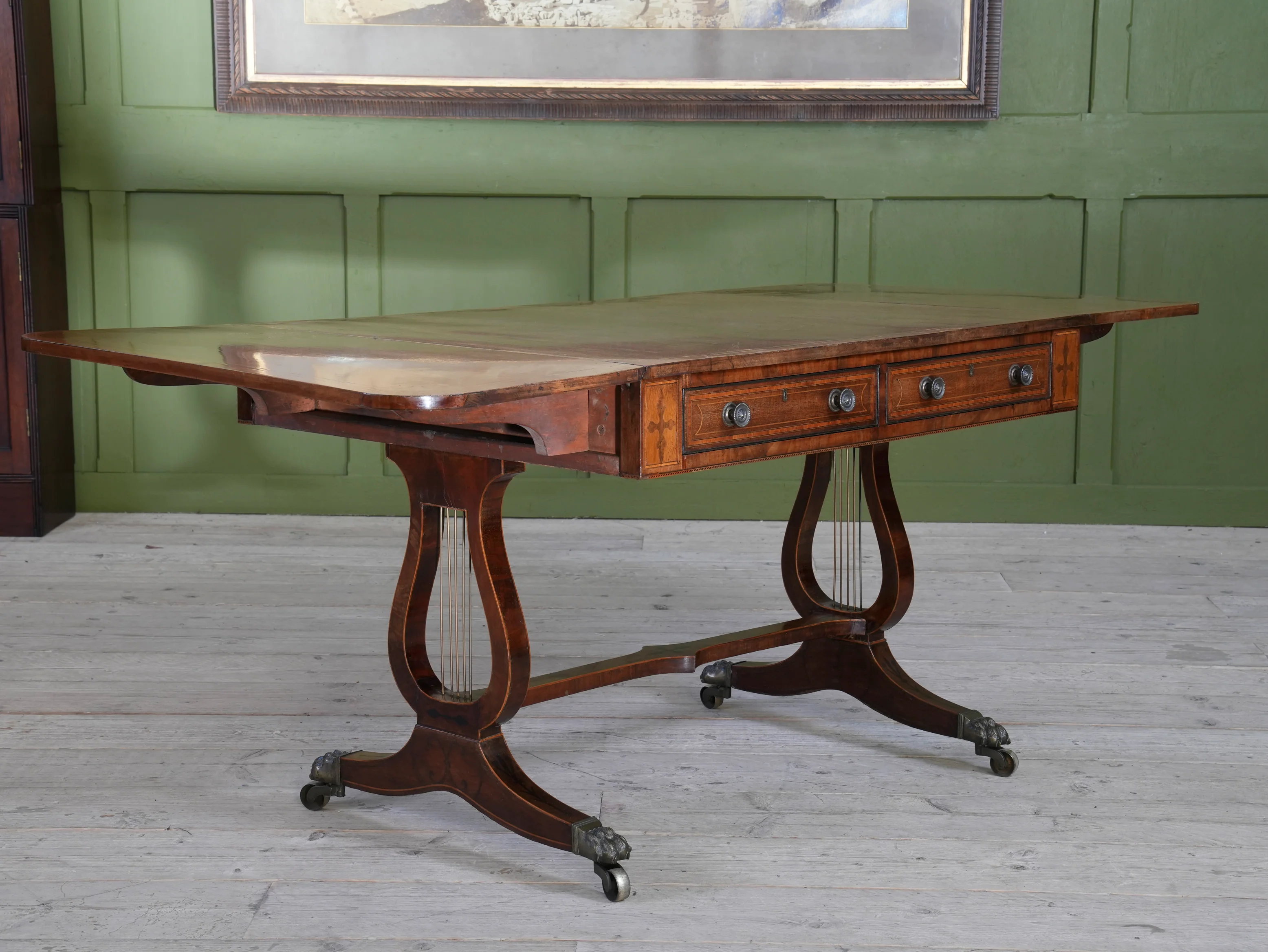 A Regency Lyre Support Sofa Table - Image 13