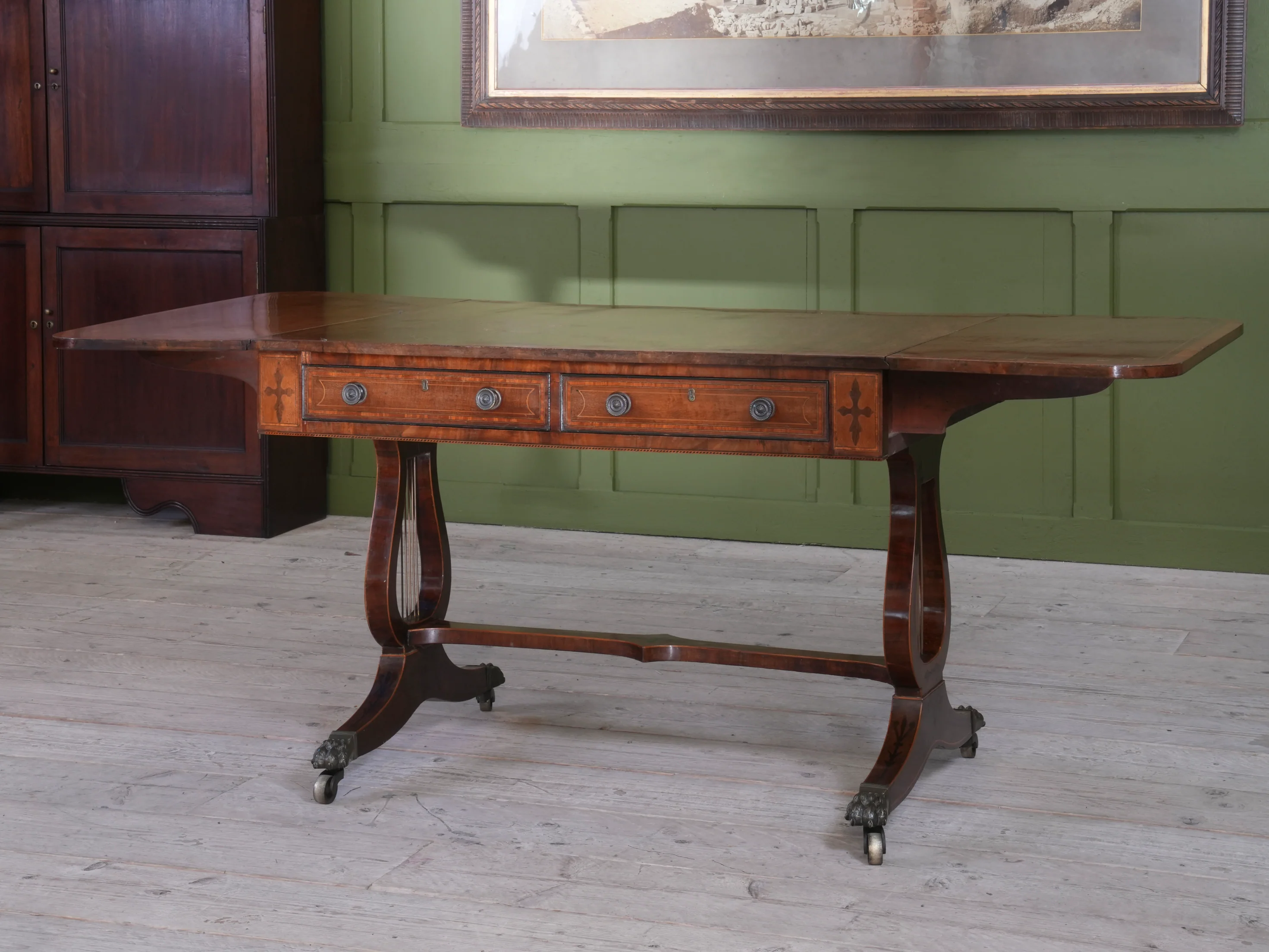 A Regency Lyre Support Sofa Table - Image 17