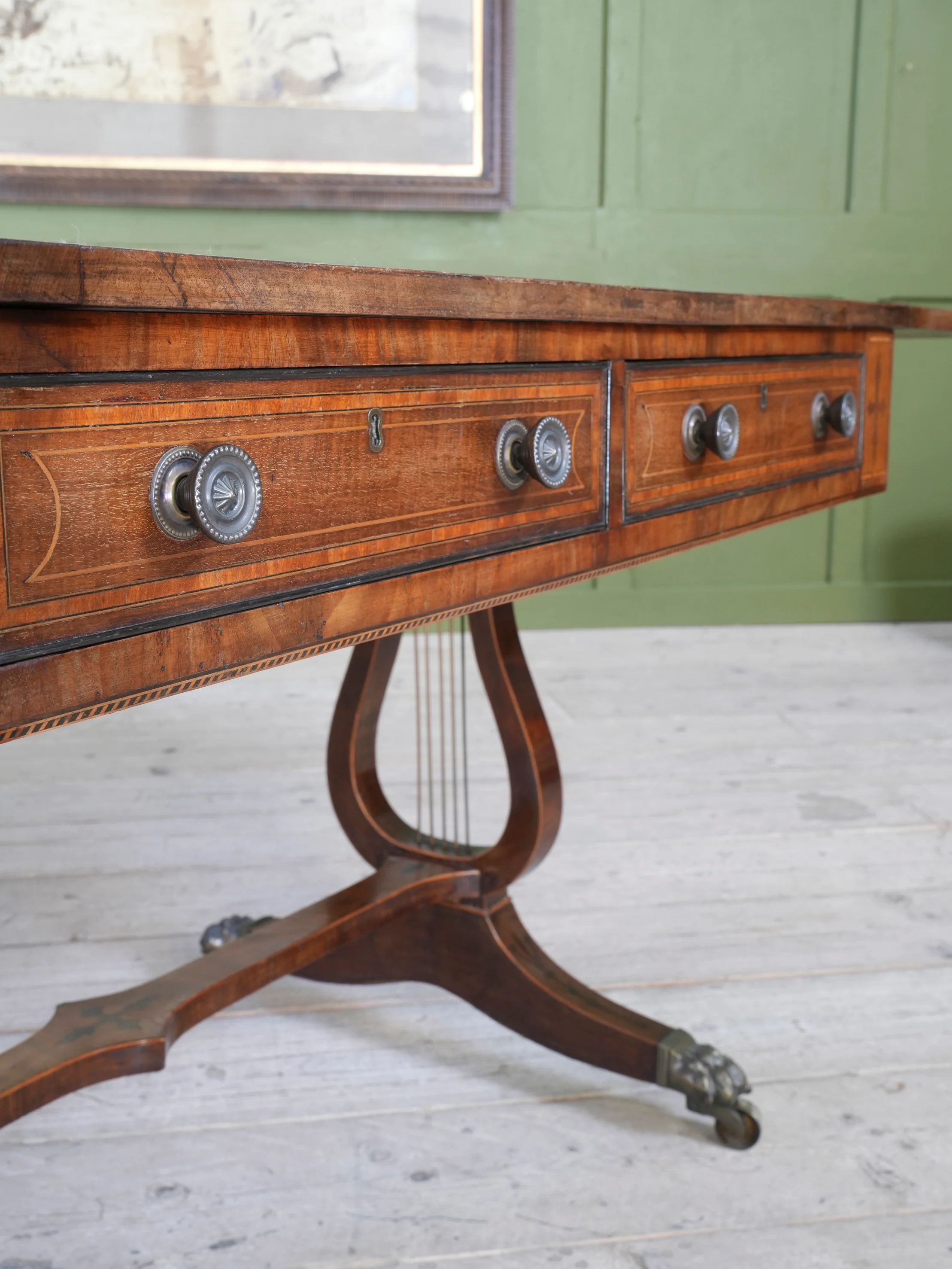A Regency Lyre Support Sofa Table - Image 2