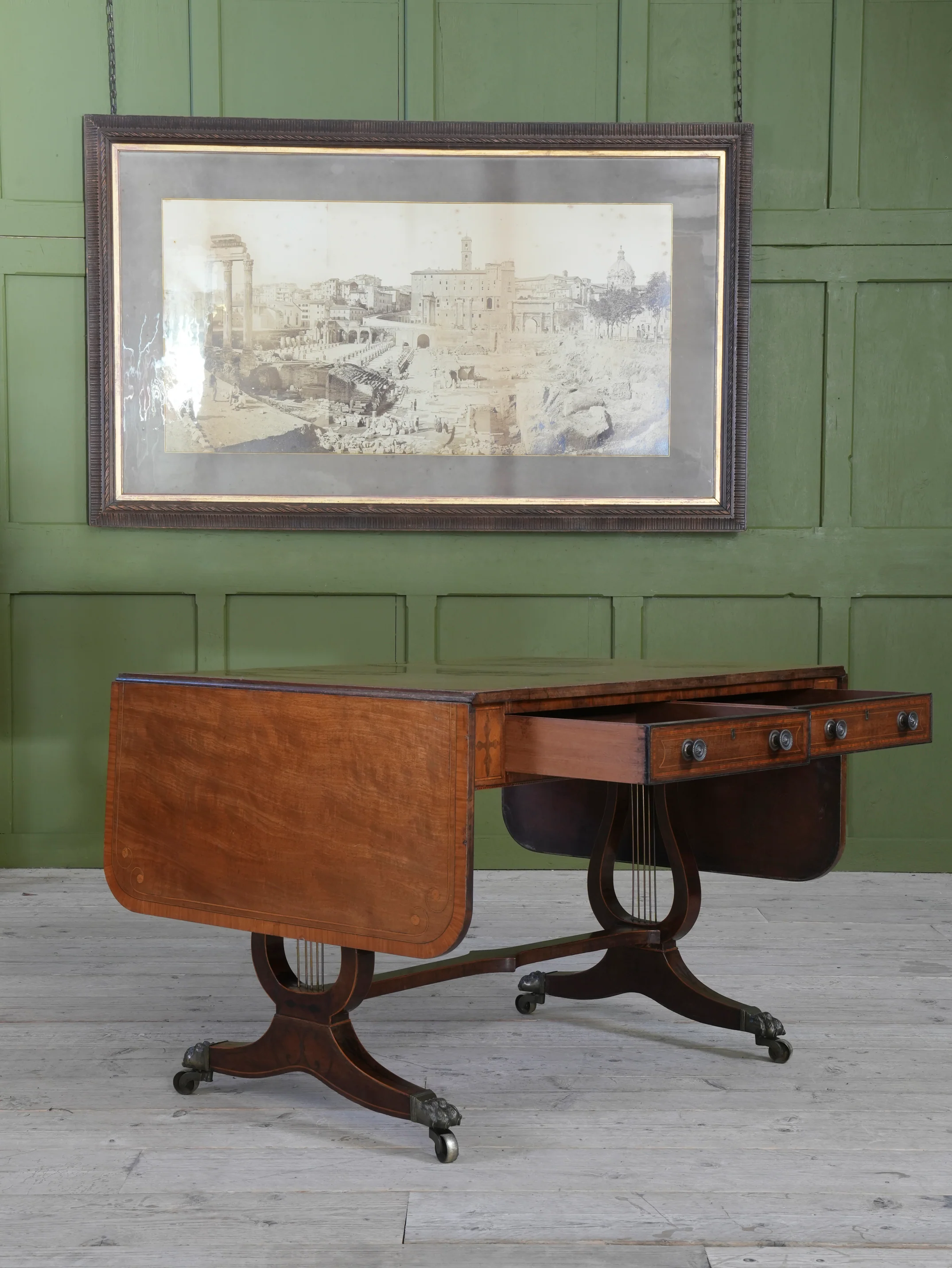 A Regency Lyre Support Sofa Table - Image 3