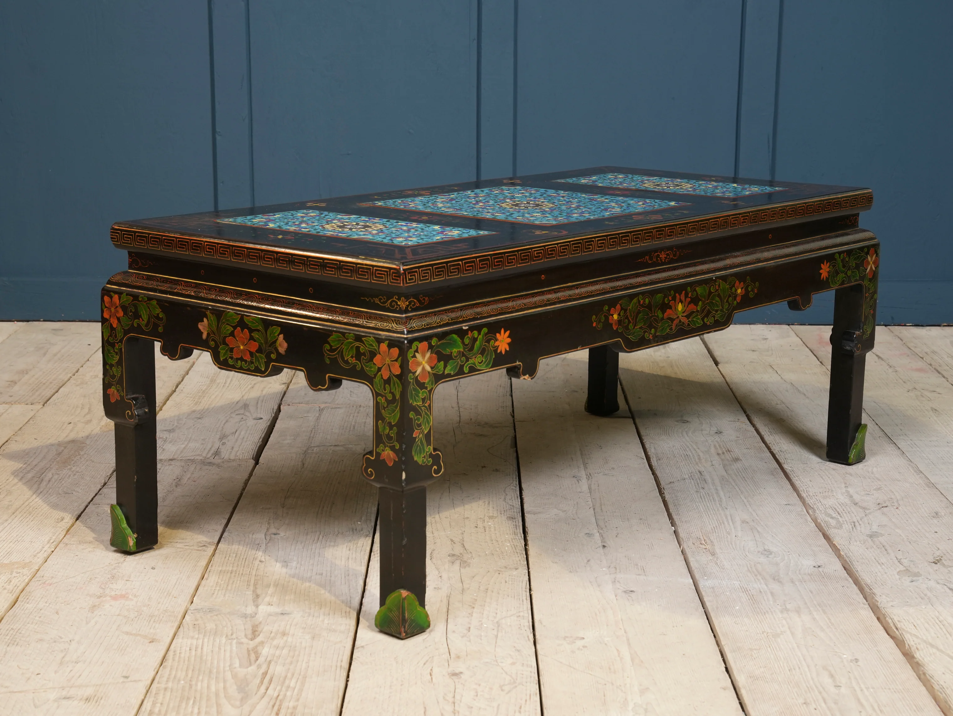 An Ebonised Coffee Table with Inset Cloisonne Panel - Image 6