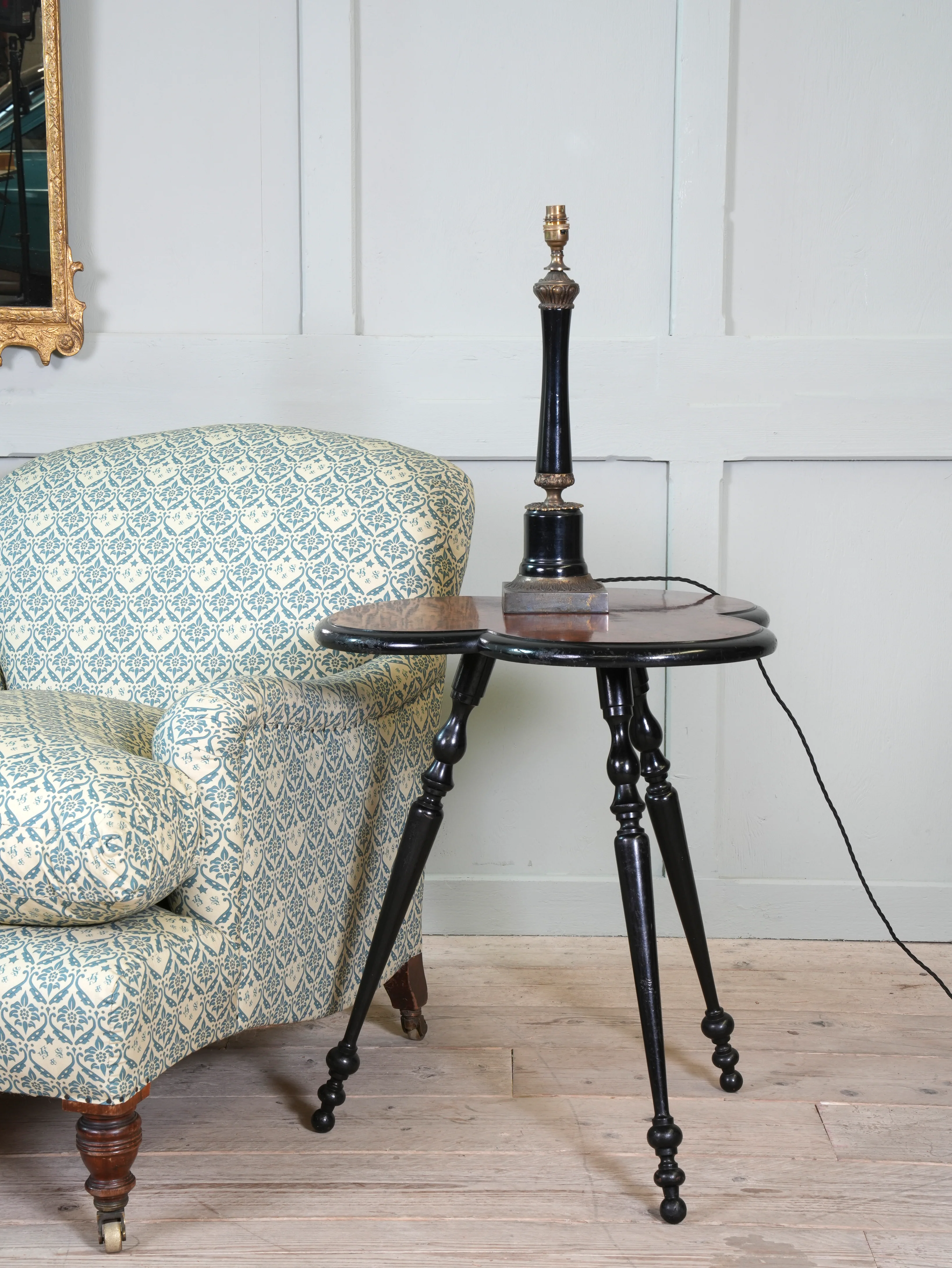 An Ebonised Timber Table Lamp - Image 3