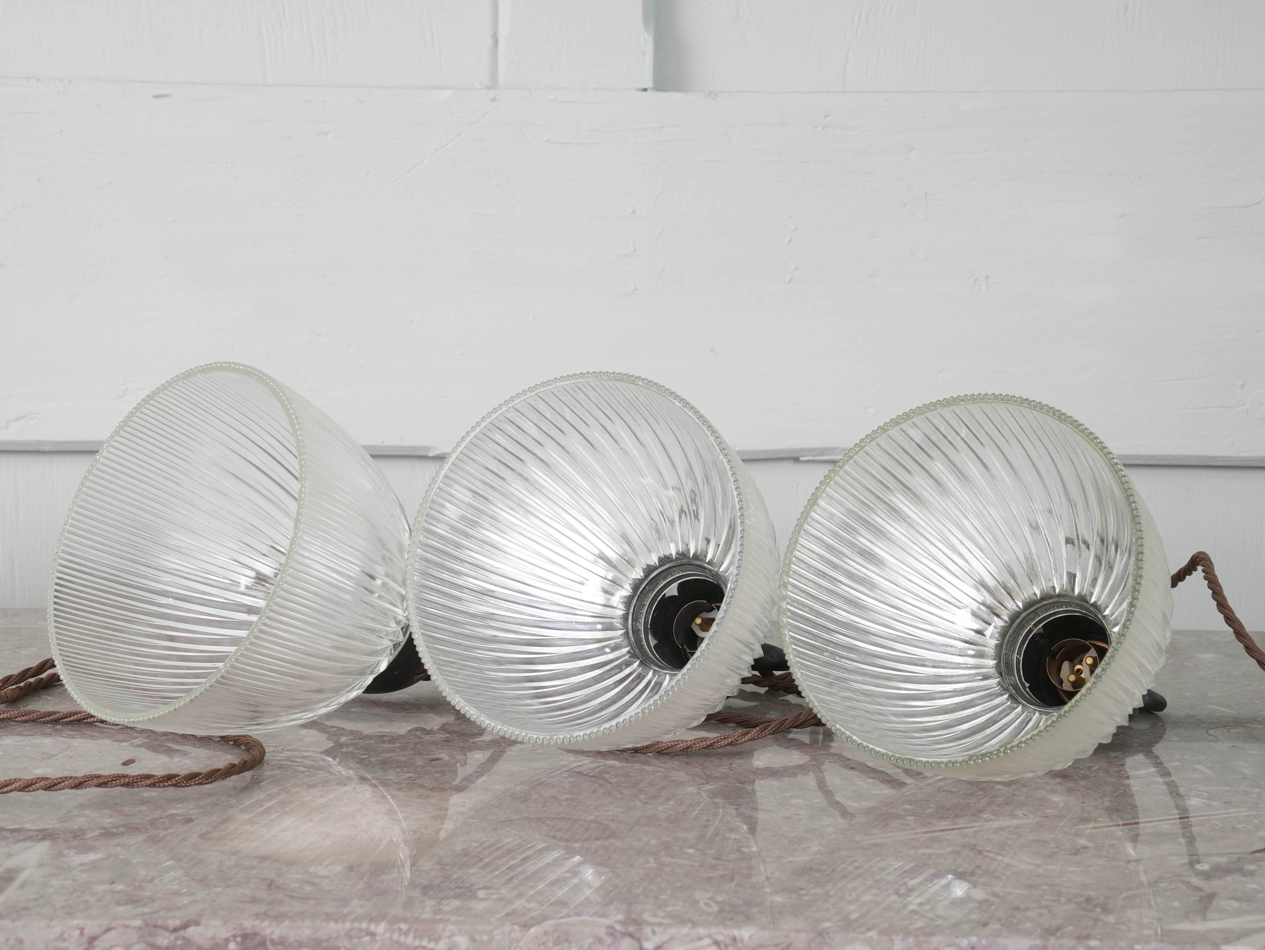 Three Holophane Prismatic Pendants - Image 3