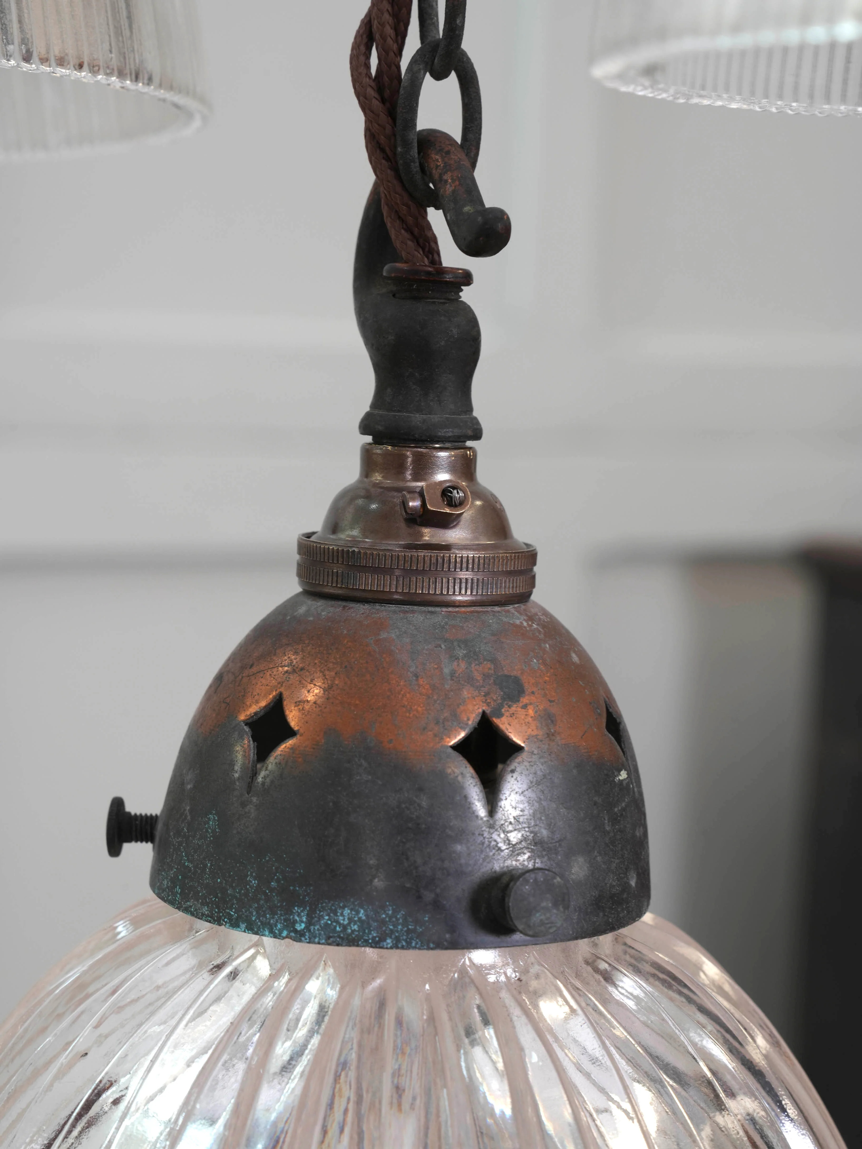 Three Holophane Prismatic Pendants - Image 6