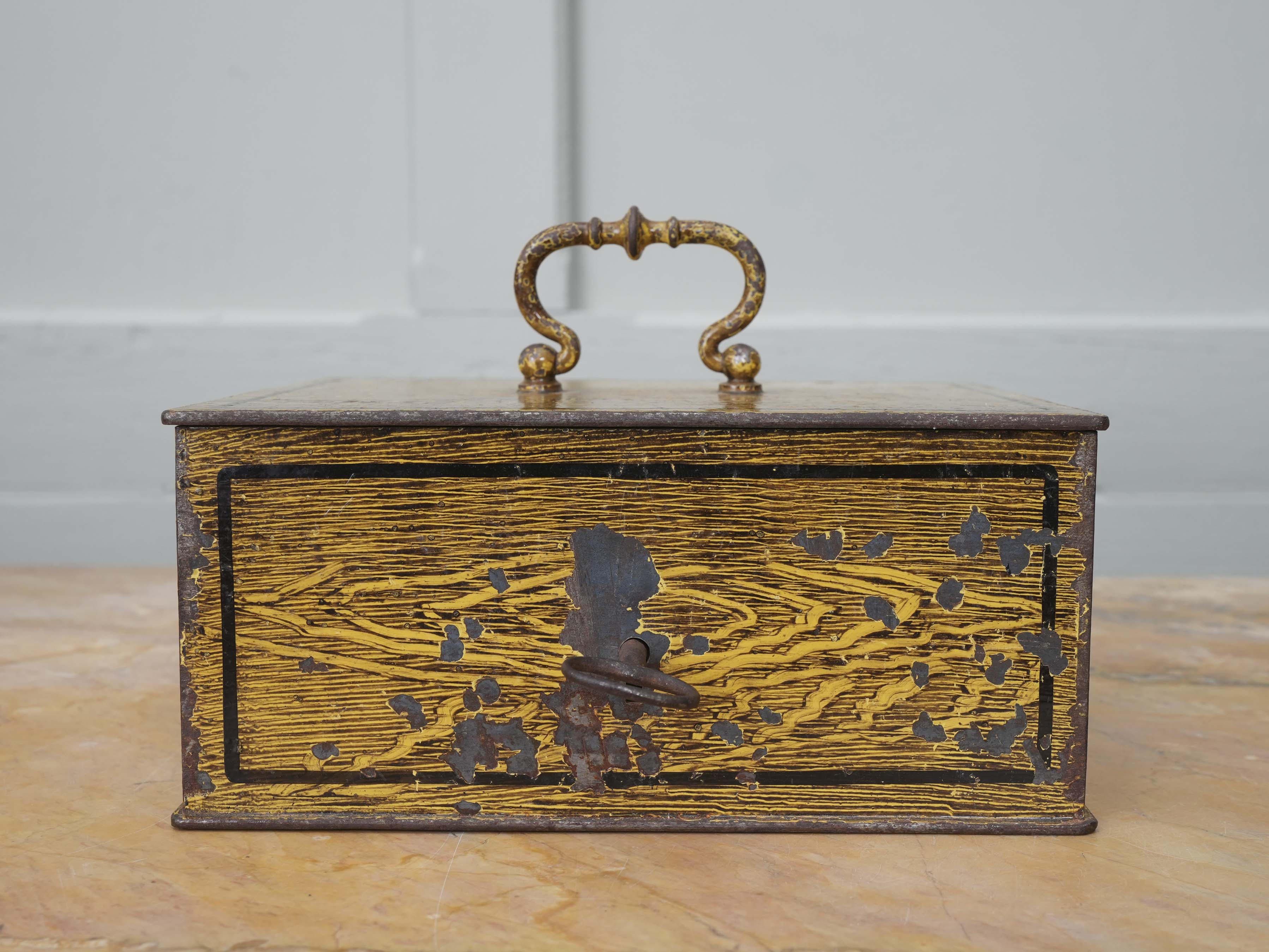 A 19th Century Faux Wood Grain Strong Box - Image 5