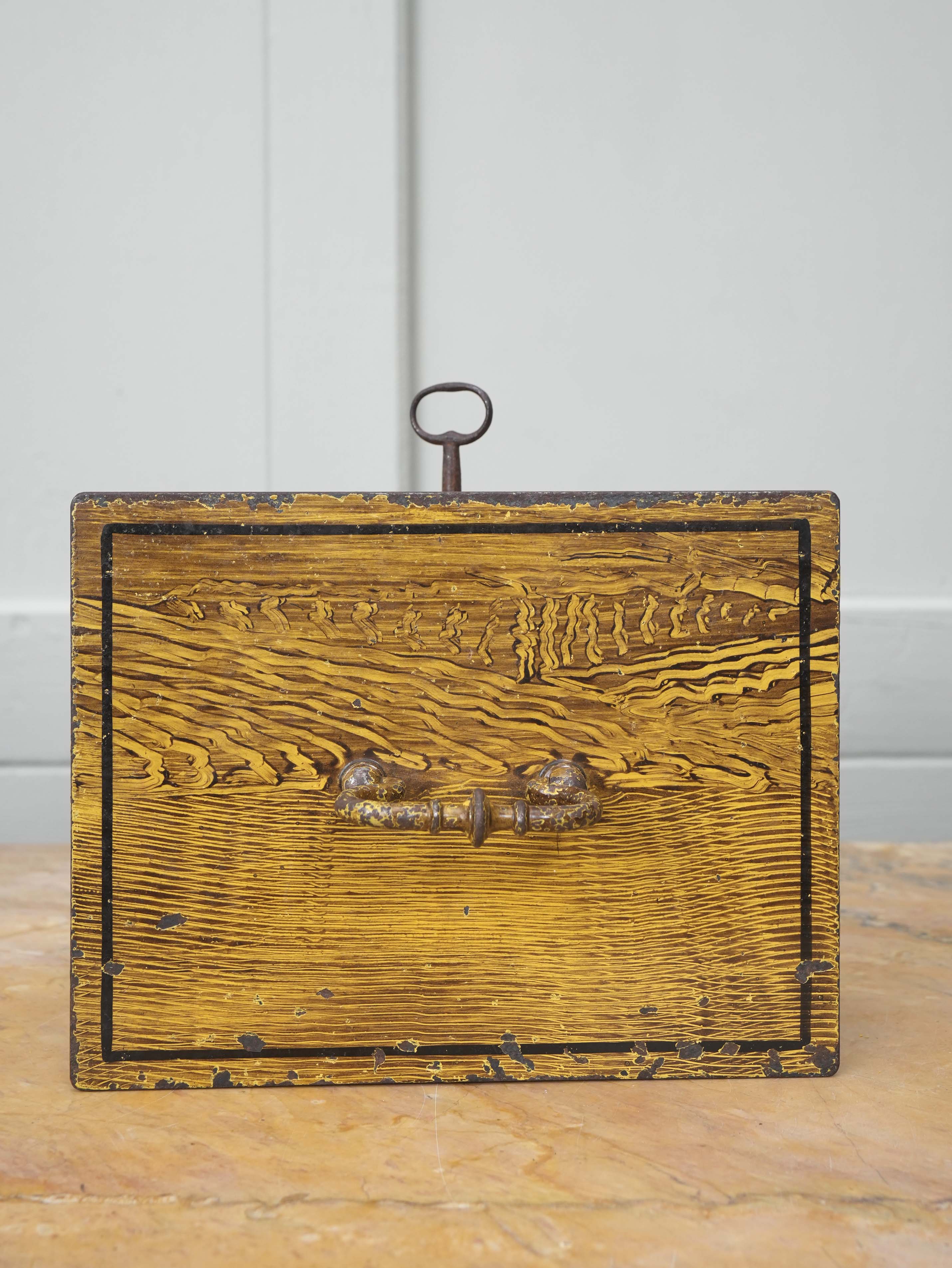A 19th Century Faux Wood Grain Strong Box - Image 8
