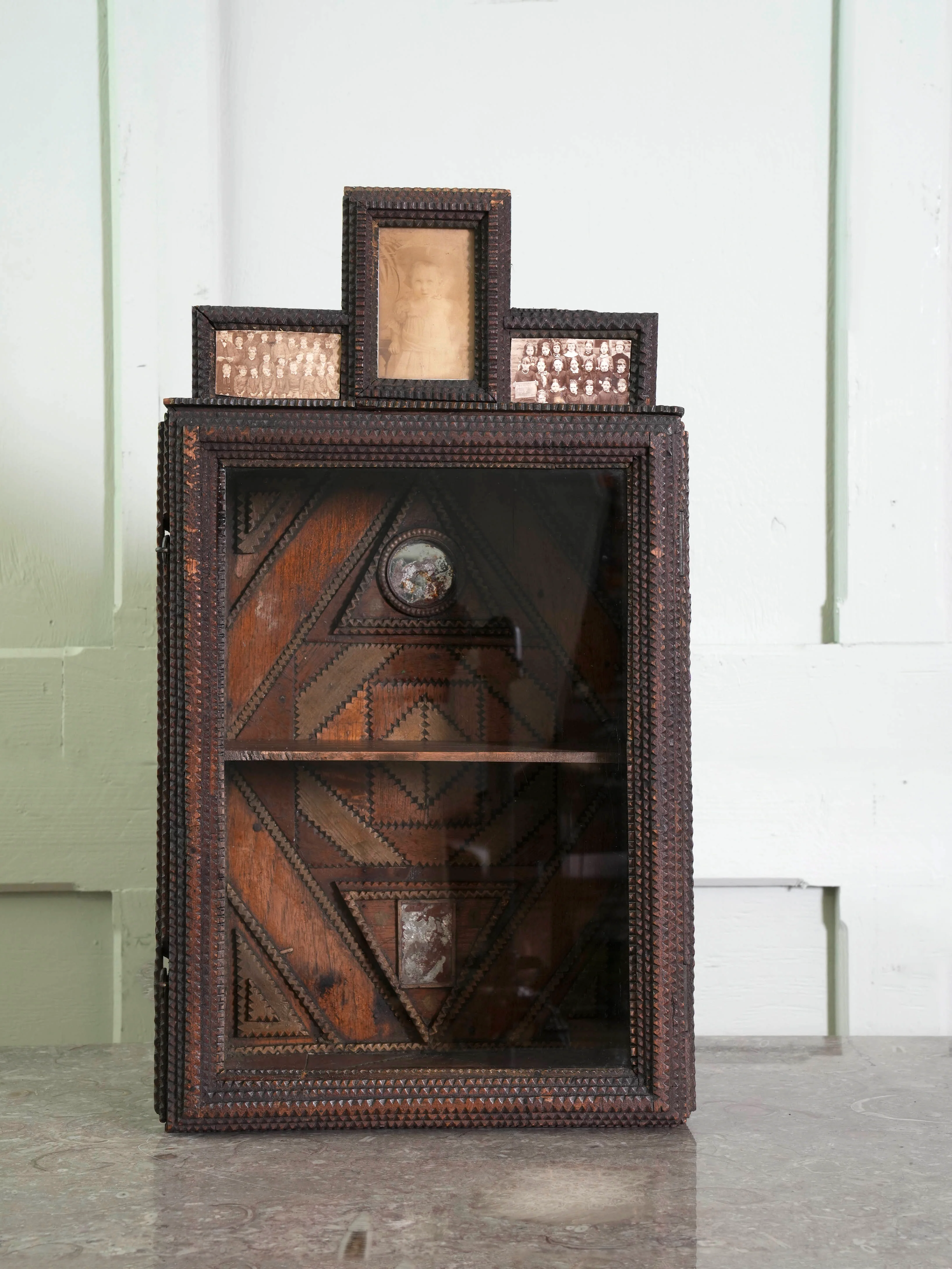 A Glazed Tramp Art Cabinet - Image 2