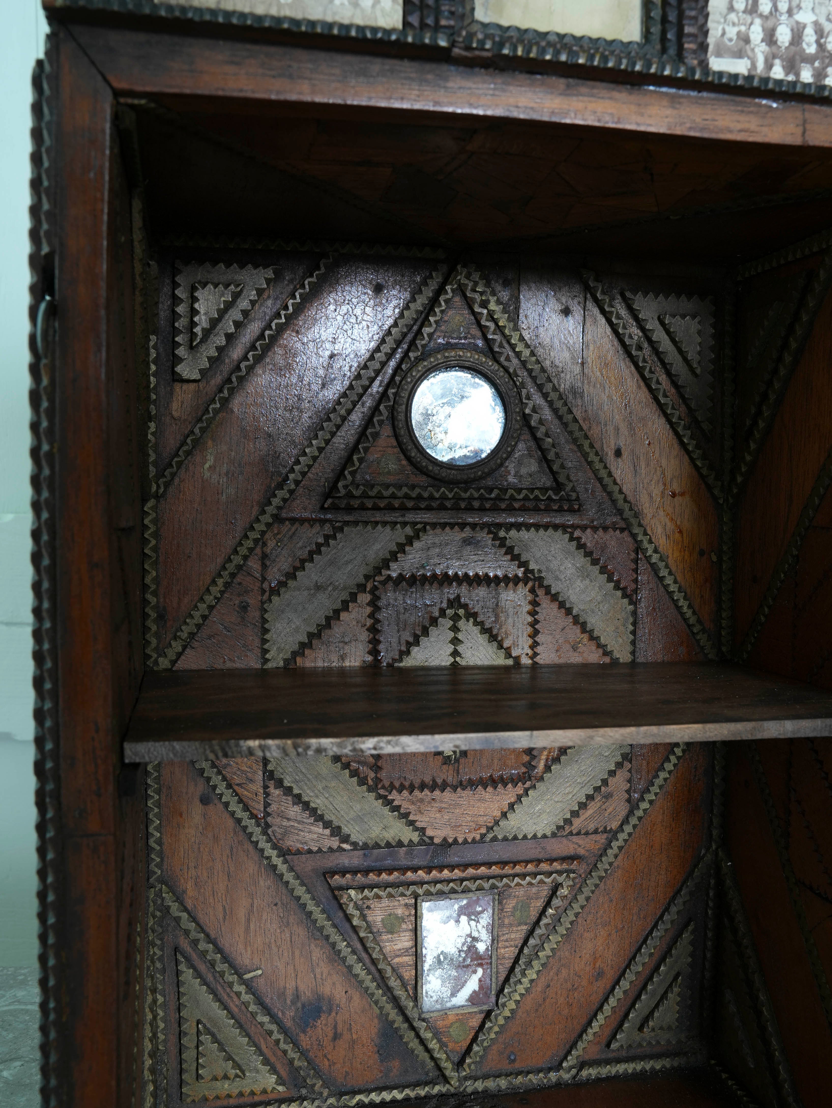 A Glazed Tramp Art Cabinet - Image 7
