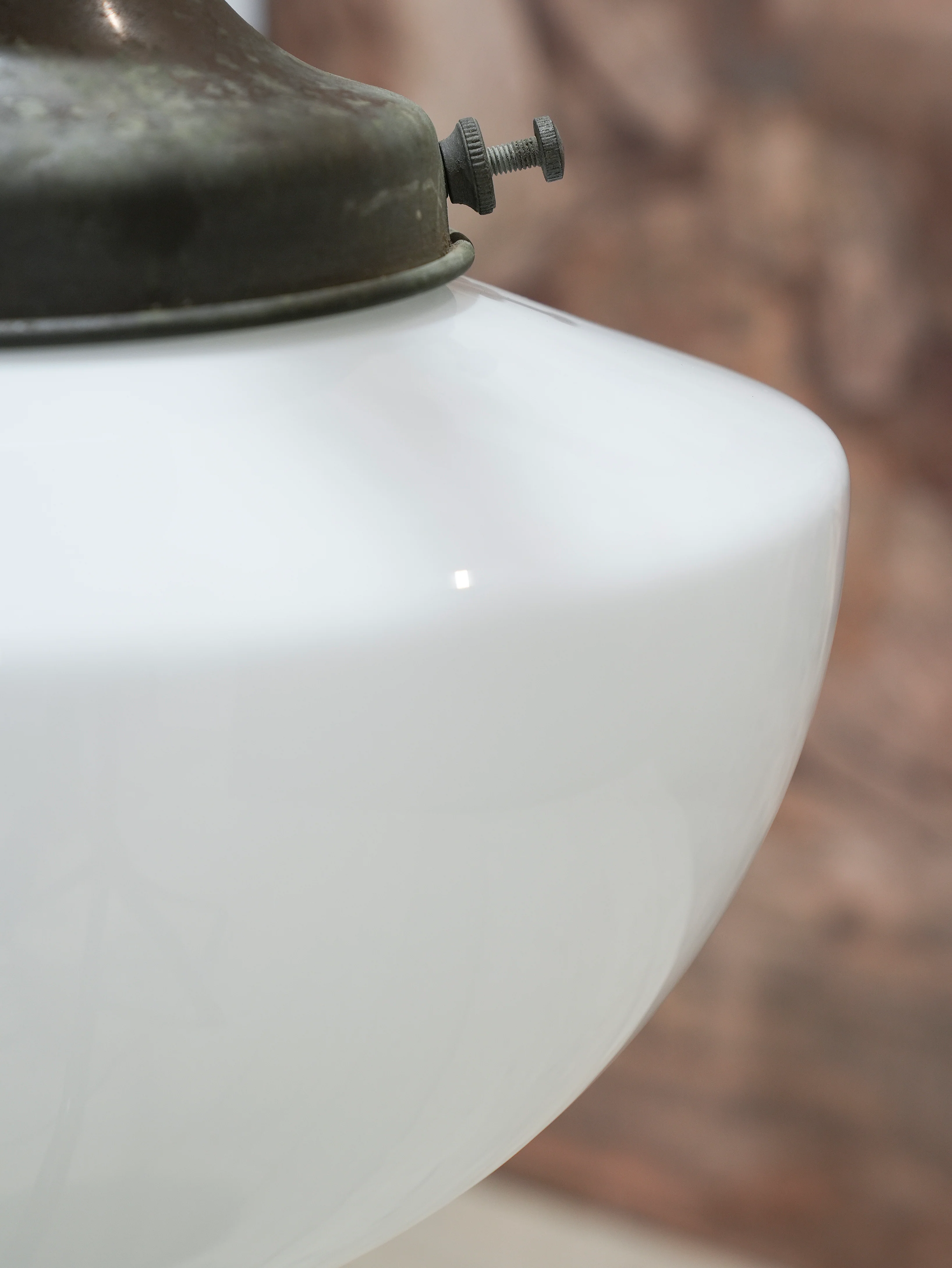 A Pair of Large Opaline Glass Pendant Lights - Image 7