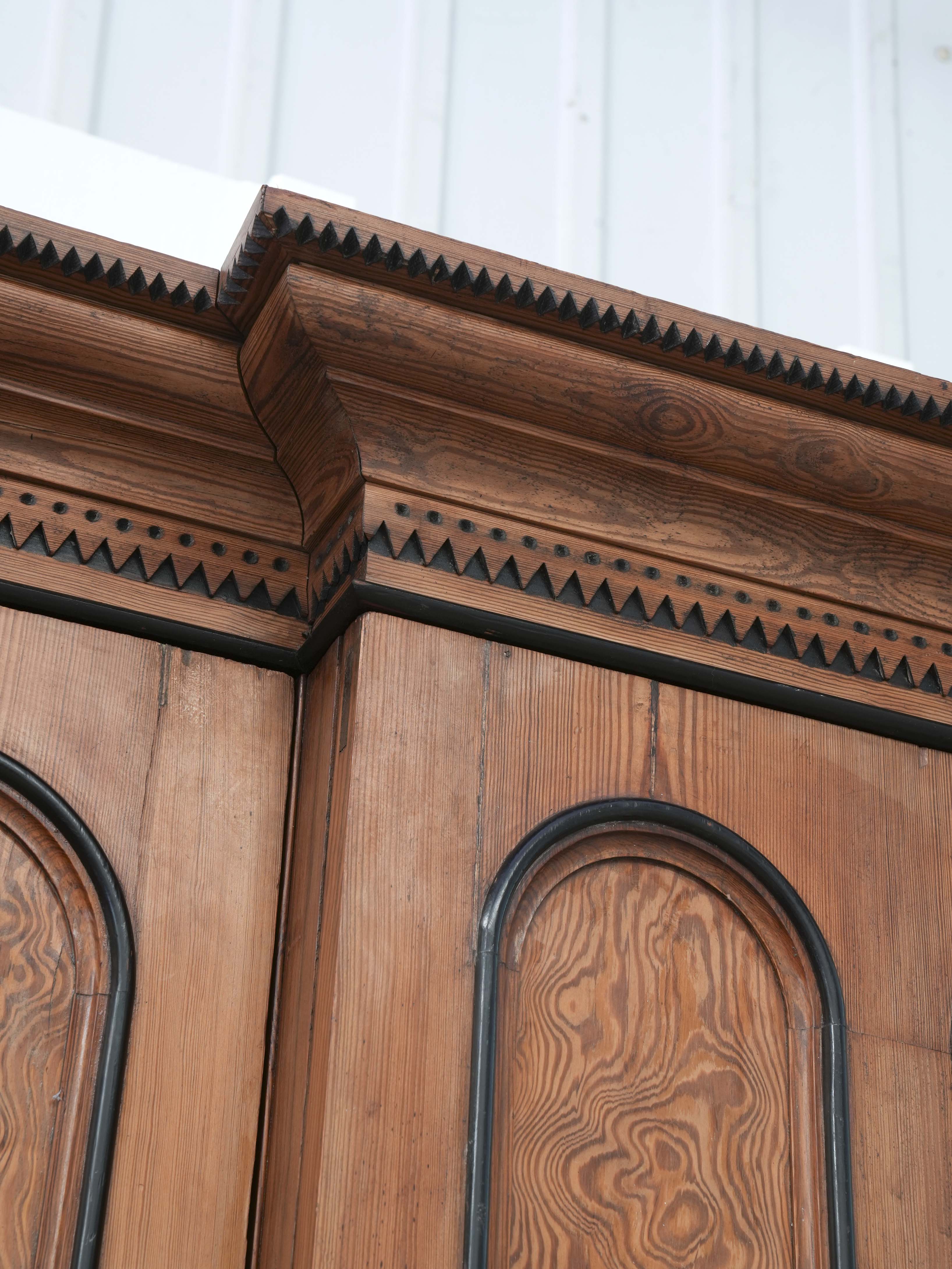 A 19th Century Baltic Pine Breakfront Wardrobe - Image 8